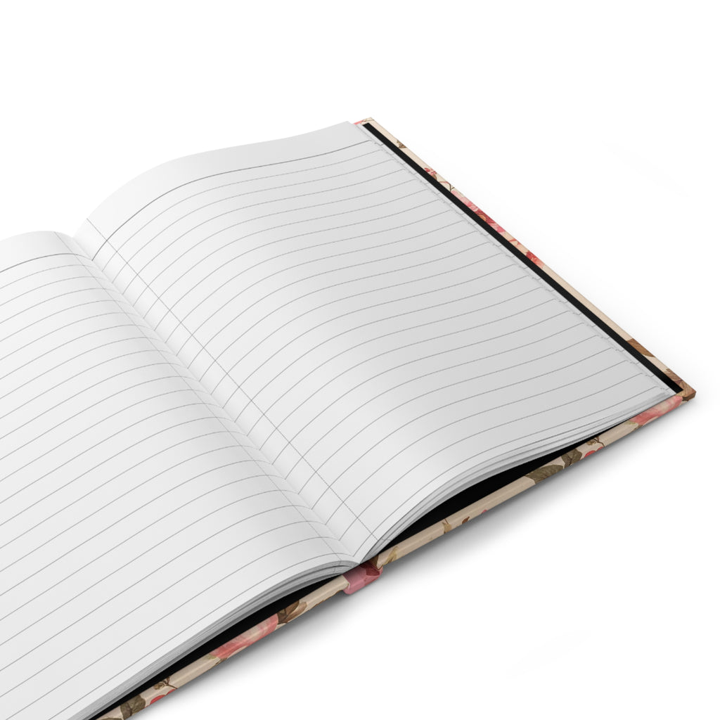 Floral Rose Hardcover Journal — Vintage Pink Notebook for Writing & Gifts