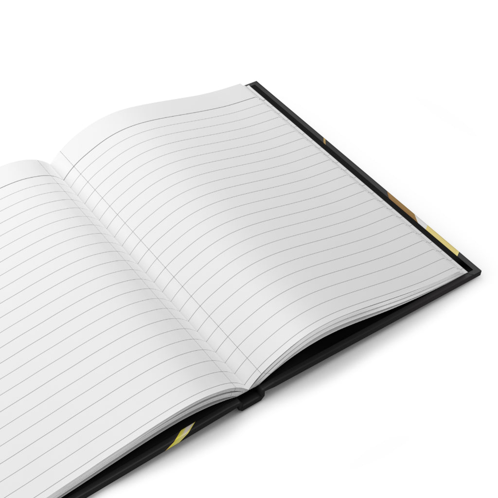 Elegant Black & Gold Hardcover Journal - Marble Accent Matte Notebook