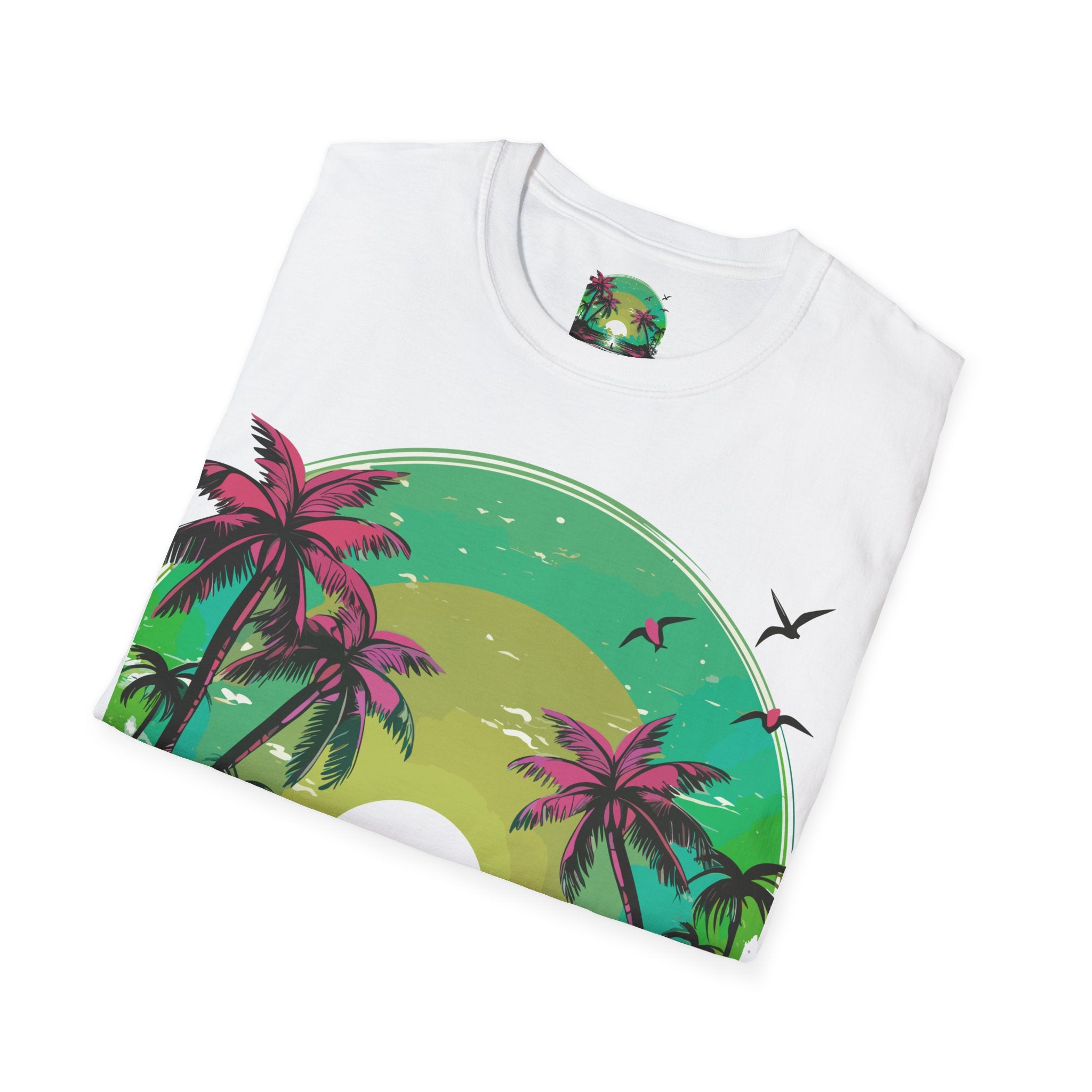 T-Shirt — Tropical Sunset Palm Beach Graphic Tee