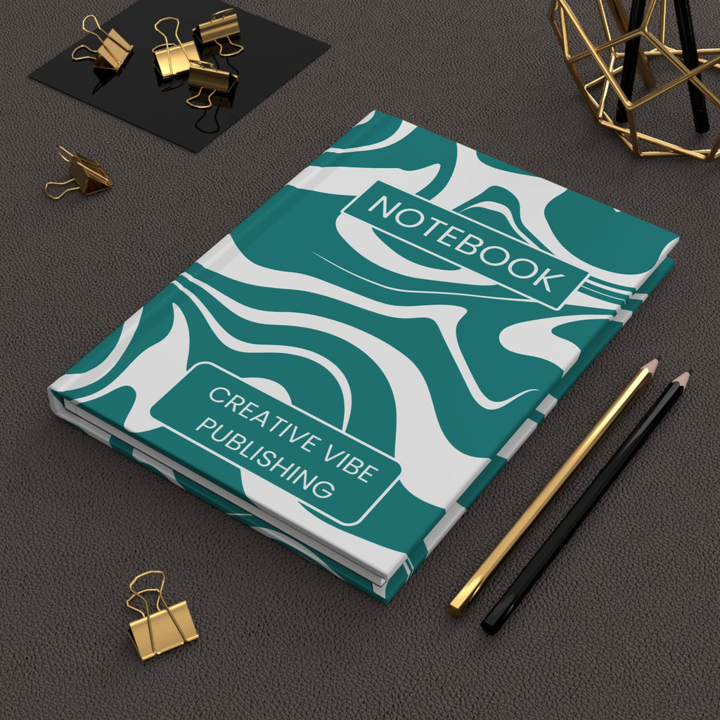 Teal Marble Hardcover Notebook — "Notebook" Creative Vibe Journal