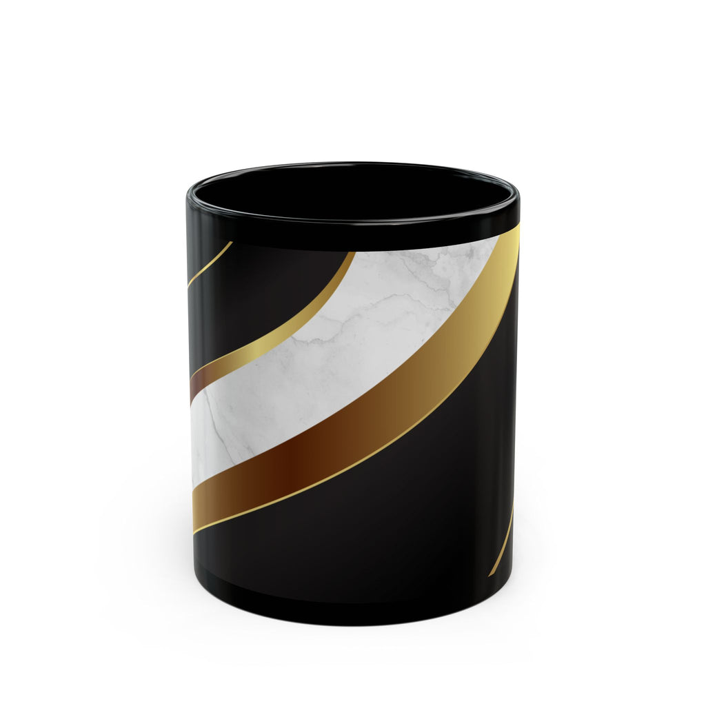 Black Marble & Gold Accent Mug — Elegant Ceramic Coffee Cup (11oz/15oz)