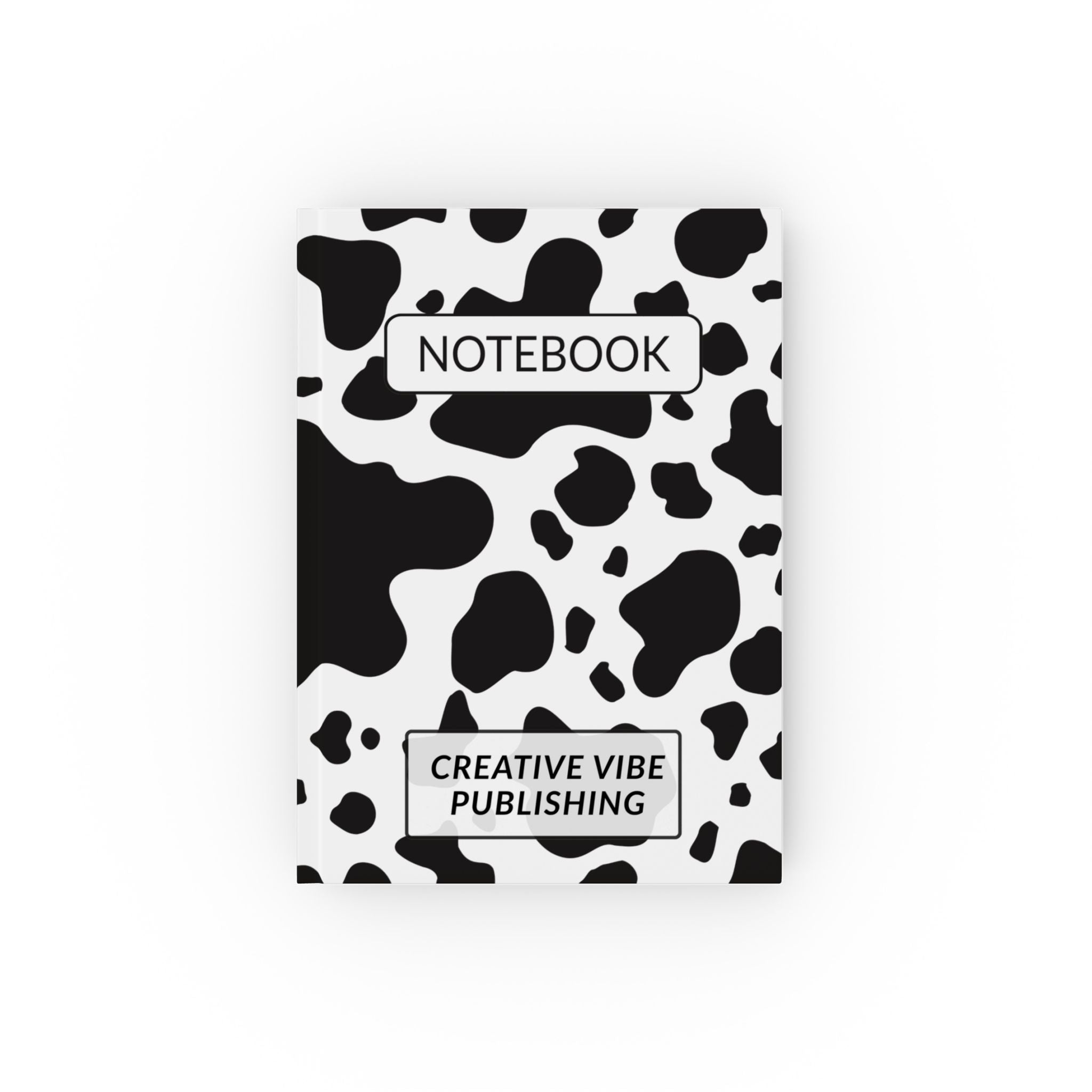 Cow Print Hardback Journal — "Notebook" Creative Vibe Publishing