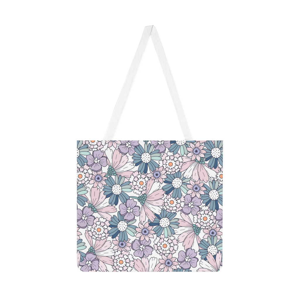 Floral Meadow Shoulder Tote — Pastel Daisy All-Over Print