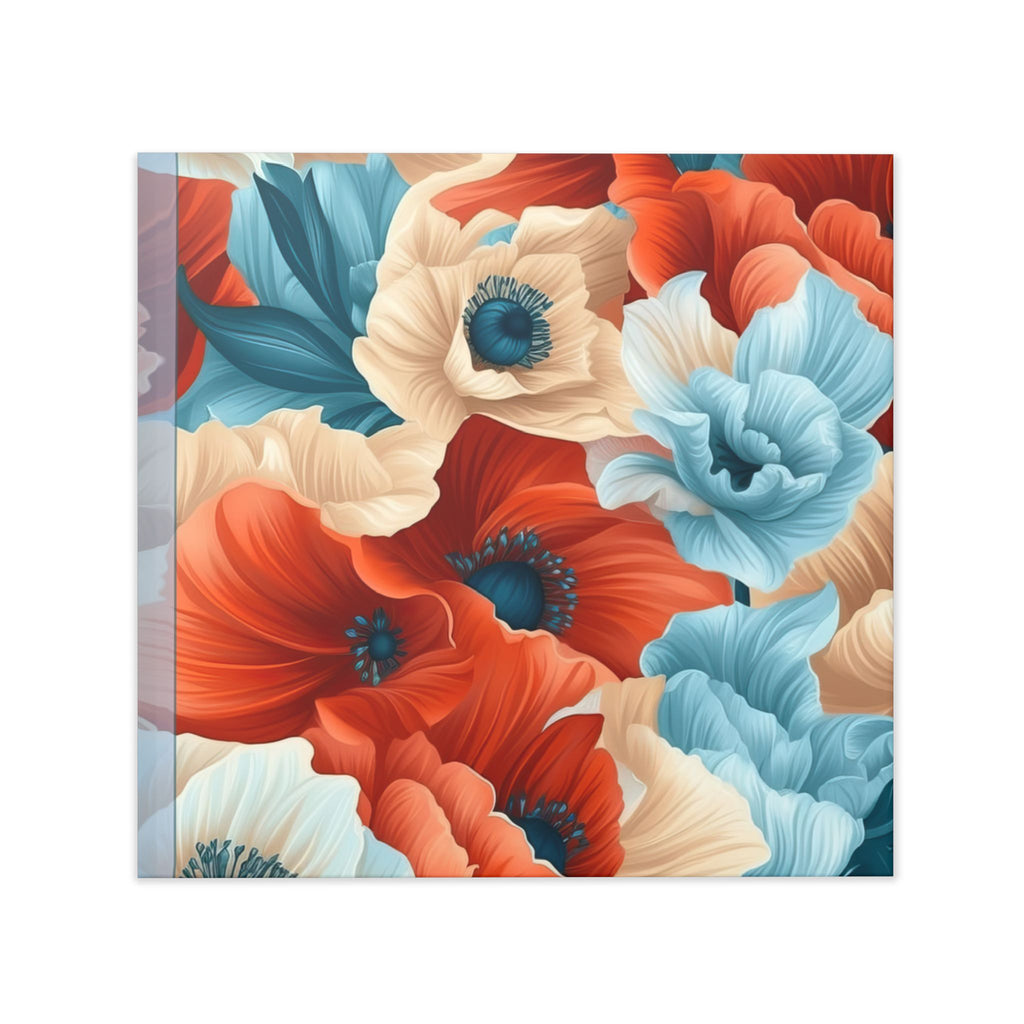Floral Keepsake Photo Book — Hardcover Memory Album with Bold Red & Teal Poppy Design