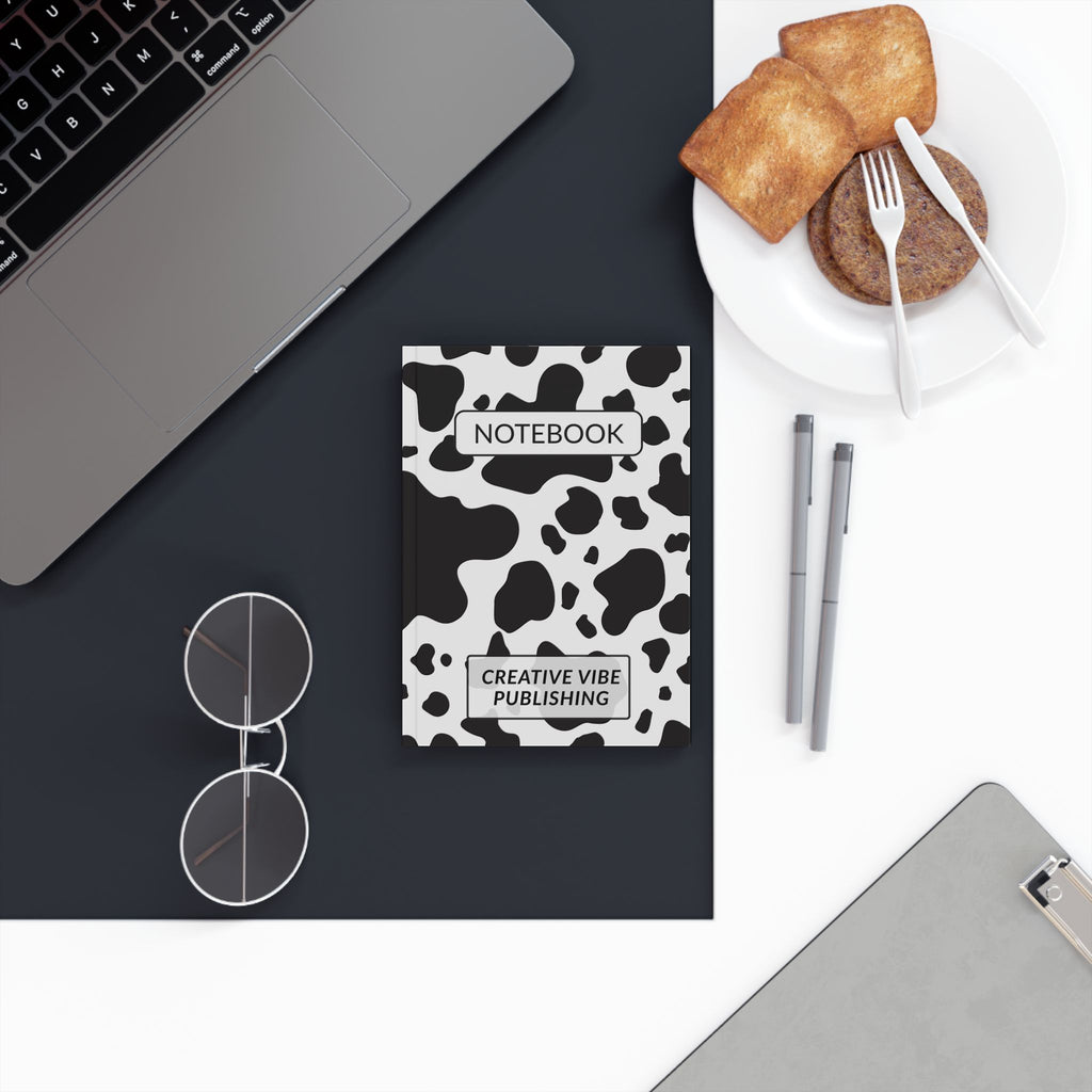 Cow Print Hardback Journal — "Notebook" Creative Vibe Publishing