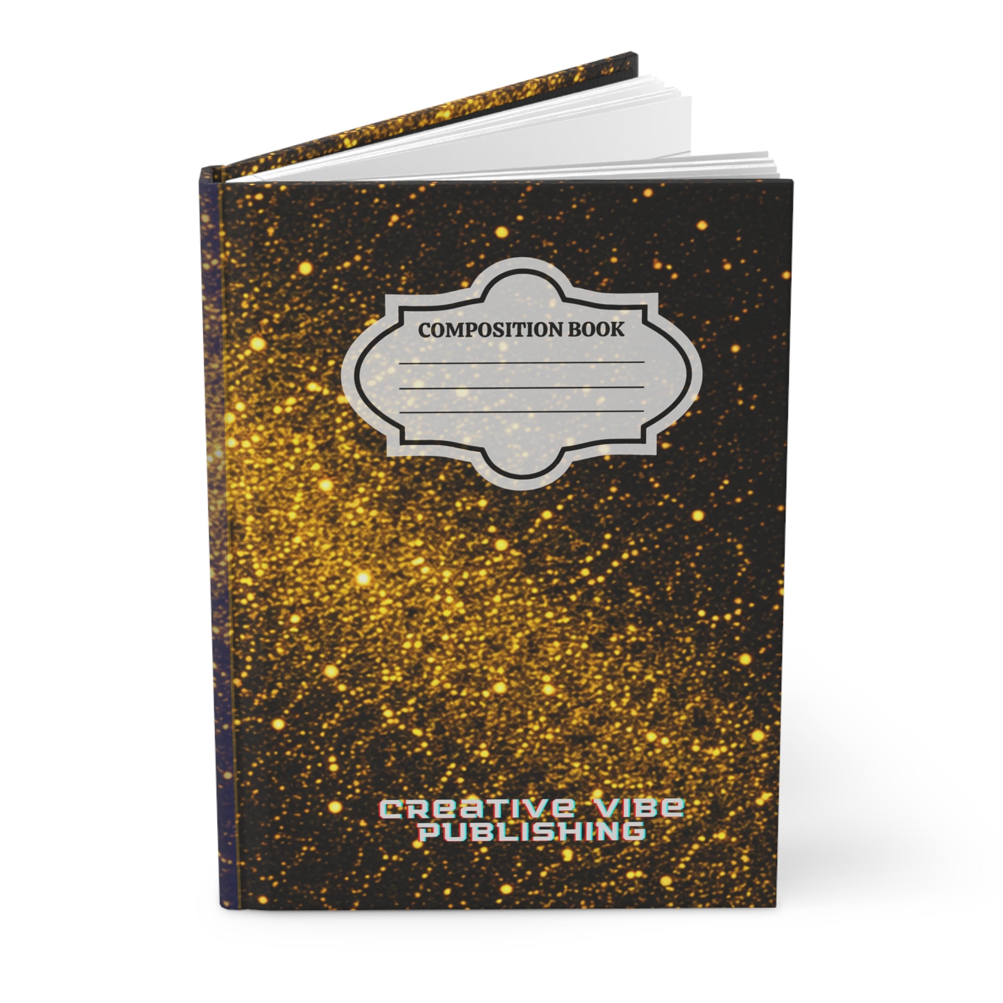 Gold Sparkle Hardcover Journal — Composition Notebook for Notes & Creativity