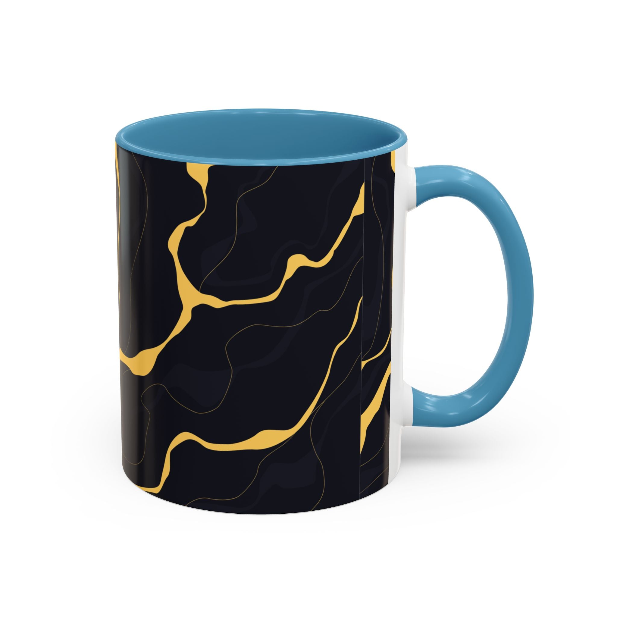 Black & Gold Marble Accent Coffee Mug — 11/15oz