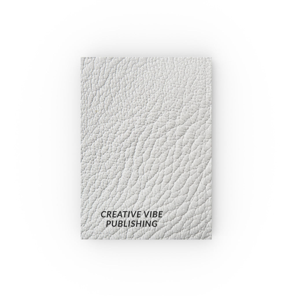 White Leather Texture Journal — "NOTEBOOK" Cover with Creative Vibe Publishing