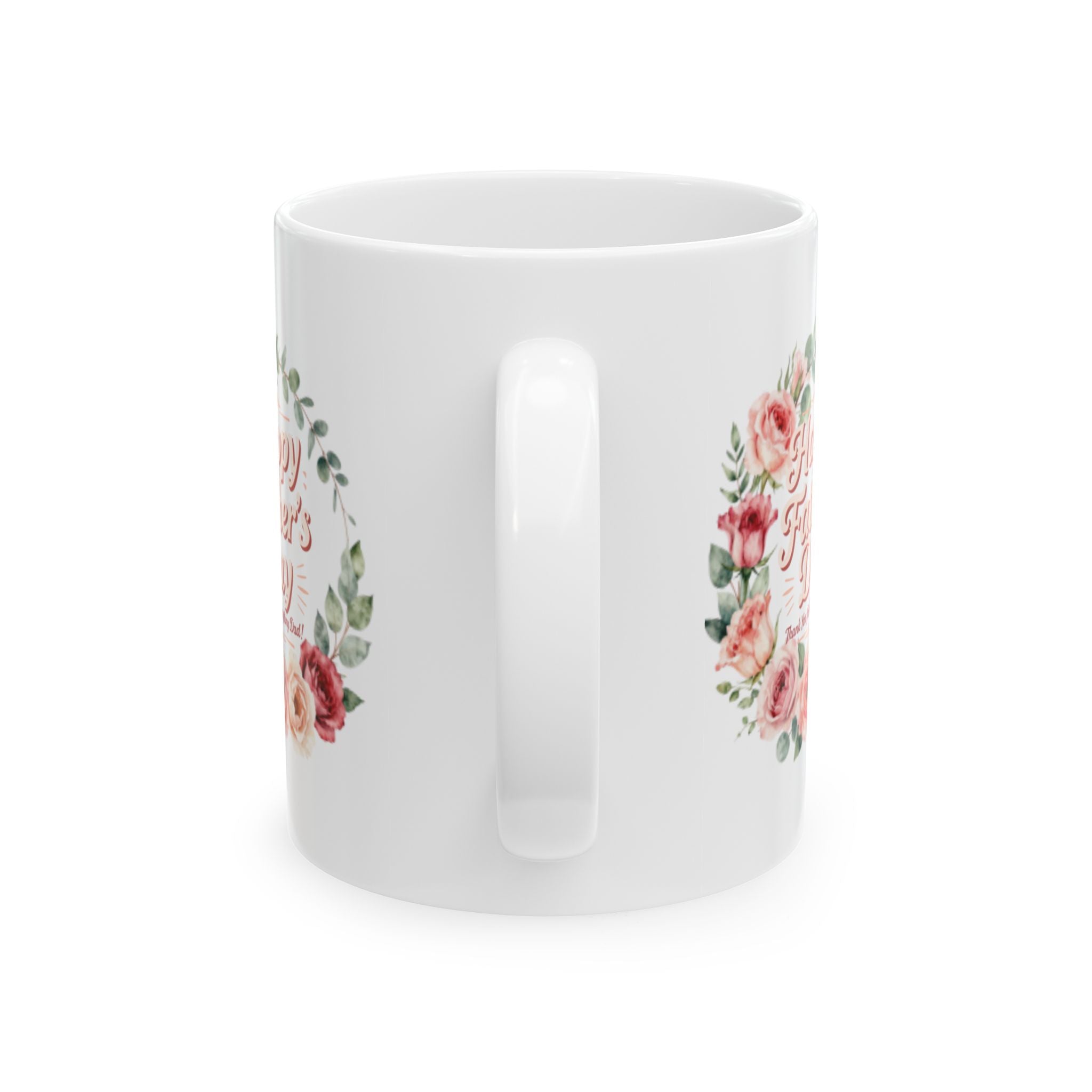 Floral Peony Ceramic Mug (11oz & 15oz) — Vintage Pink Rose Coffee Cup