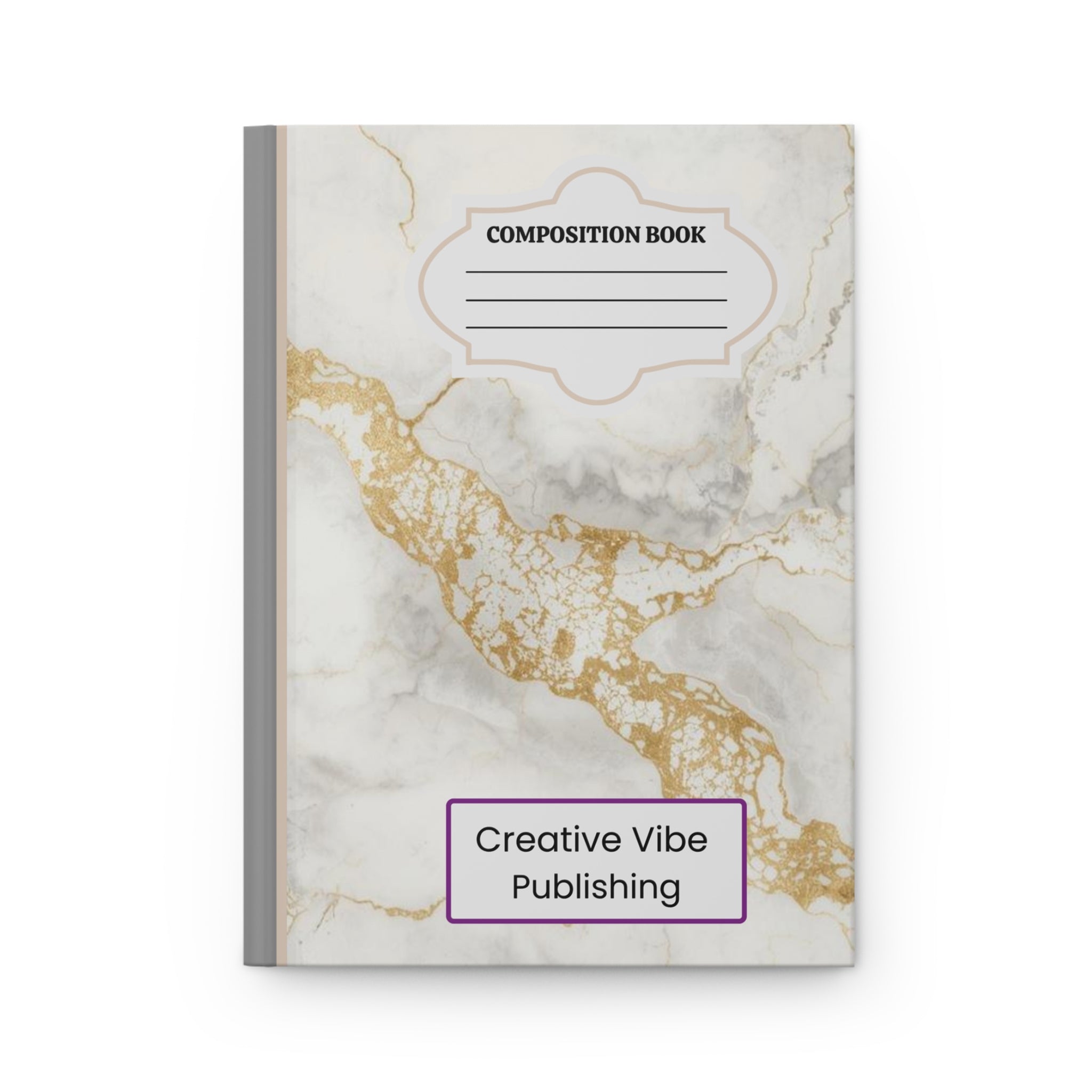 Marble & Gold Hardcover Journal — Elegant Composition Notebook.