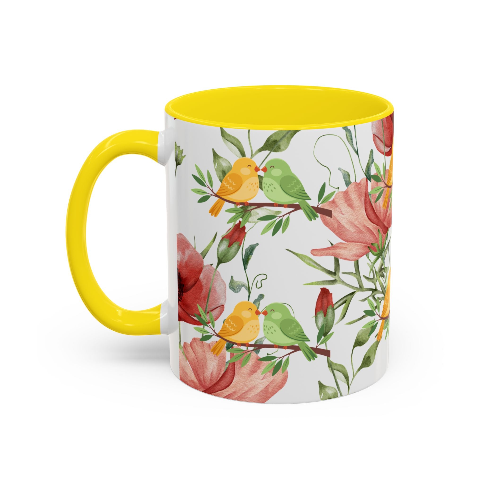 Floral Birds Accent Coffee Mug – Spring Garden 11/15oz