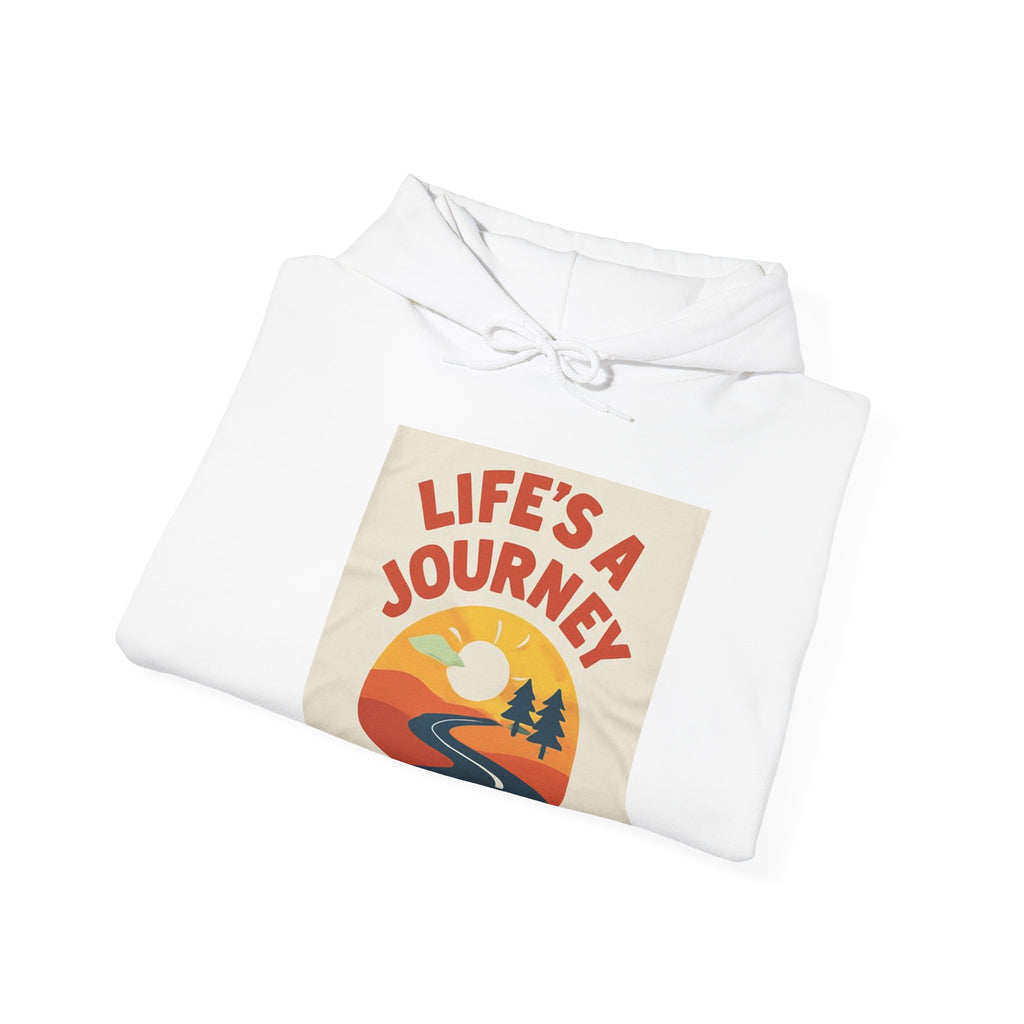 Life’s a Journey Hoodie – Retro Road Sunset Graphic Hooded Sweatshirt