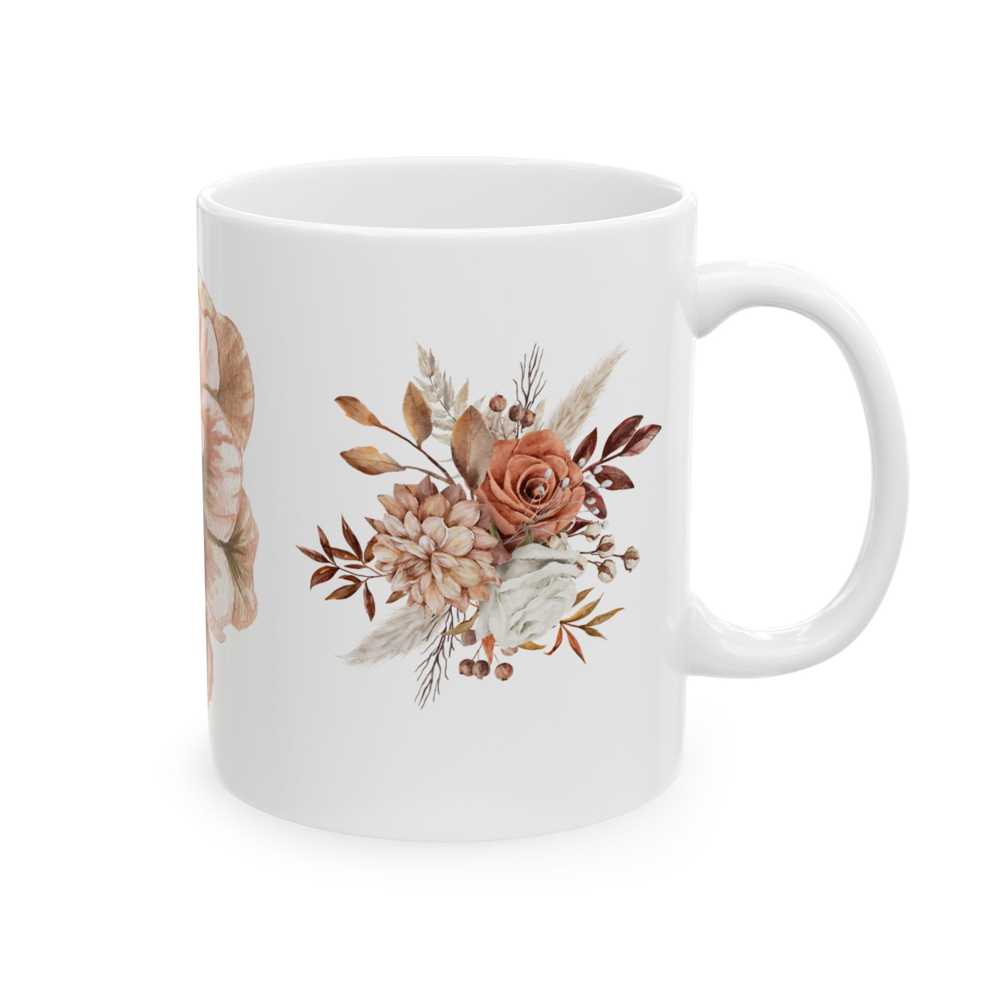 Floral Anemone Ceramic Mug — Boho Neutral Flower Coffee Cup (11oz, 15oz)