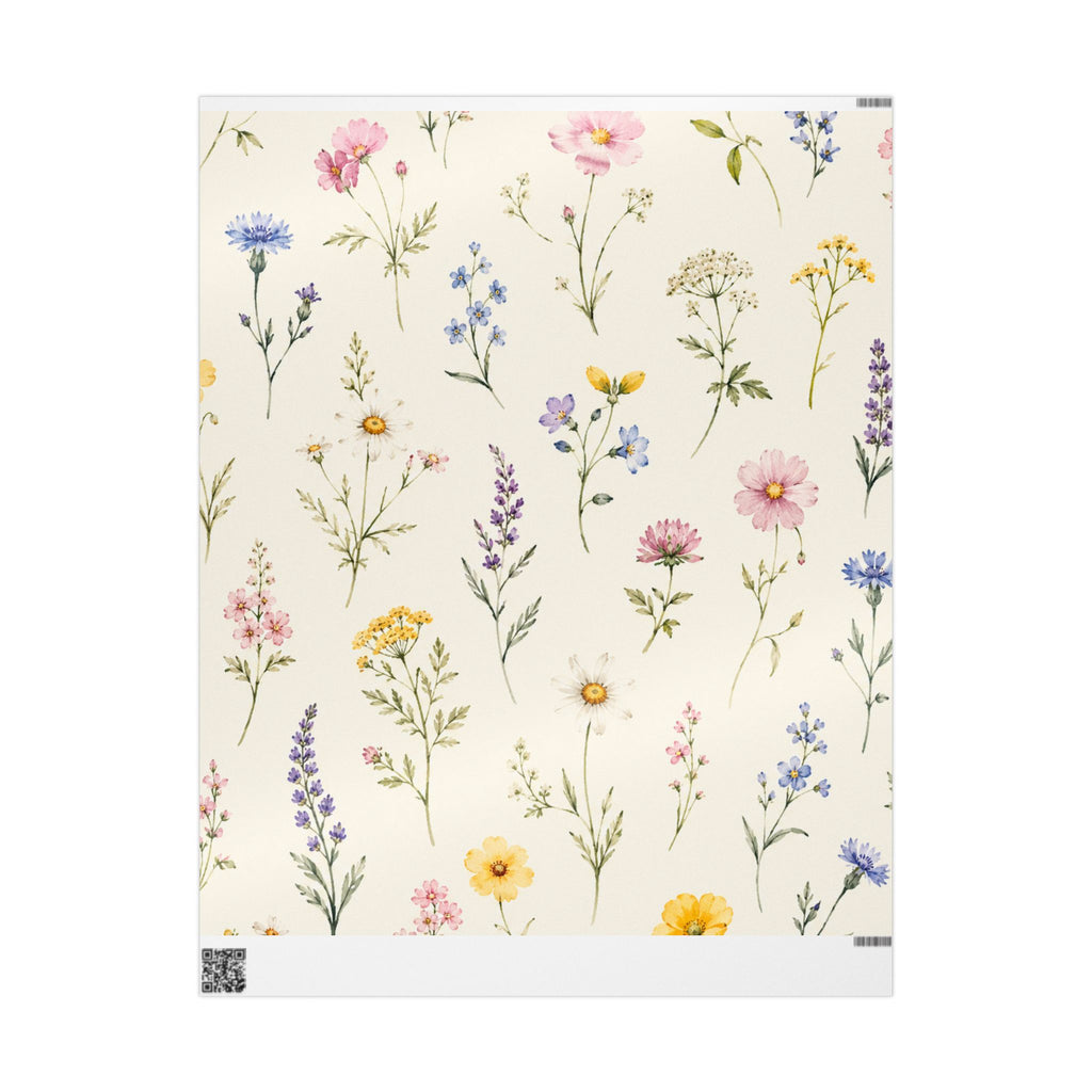 Botanical Floral Wrapping Paper Roll — Wildflower Gift Wrap