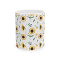 Sunflower Pattern Ceramic Mug — Floral Coffee Tea Cup (11oz, 15oz)