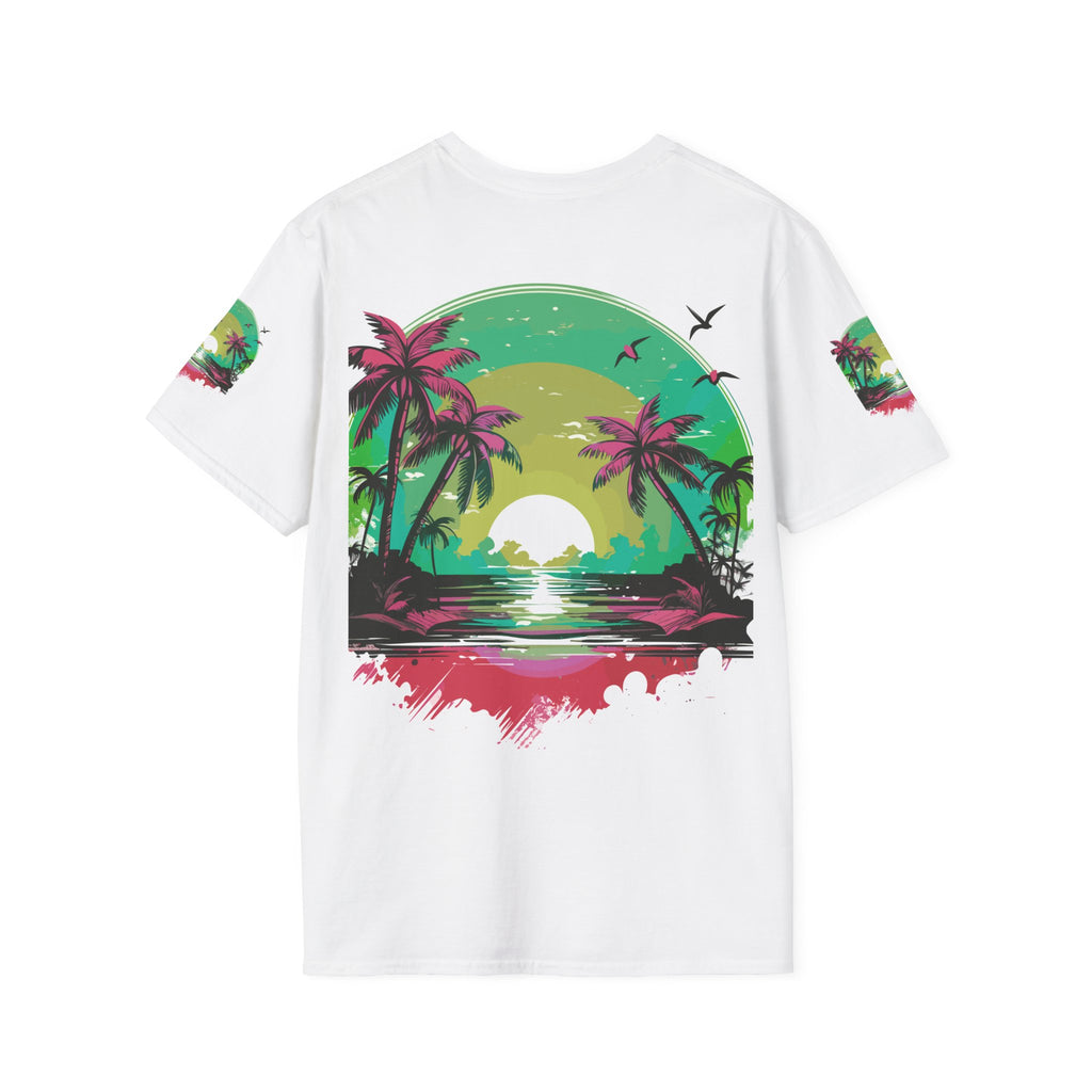 T-Shirt — Tropical Sunset Palm Beach Graphic Tee