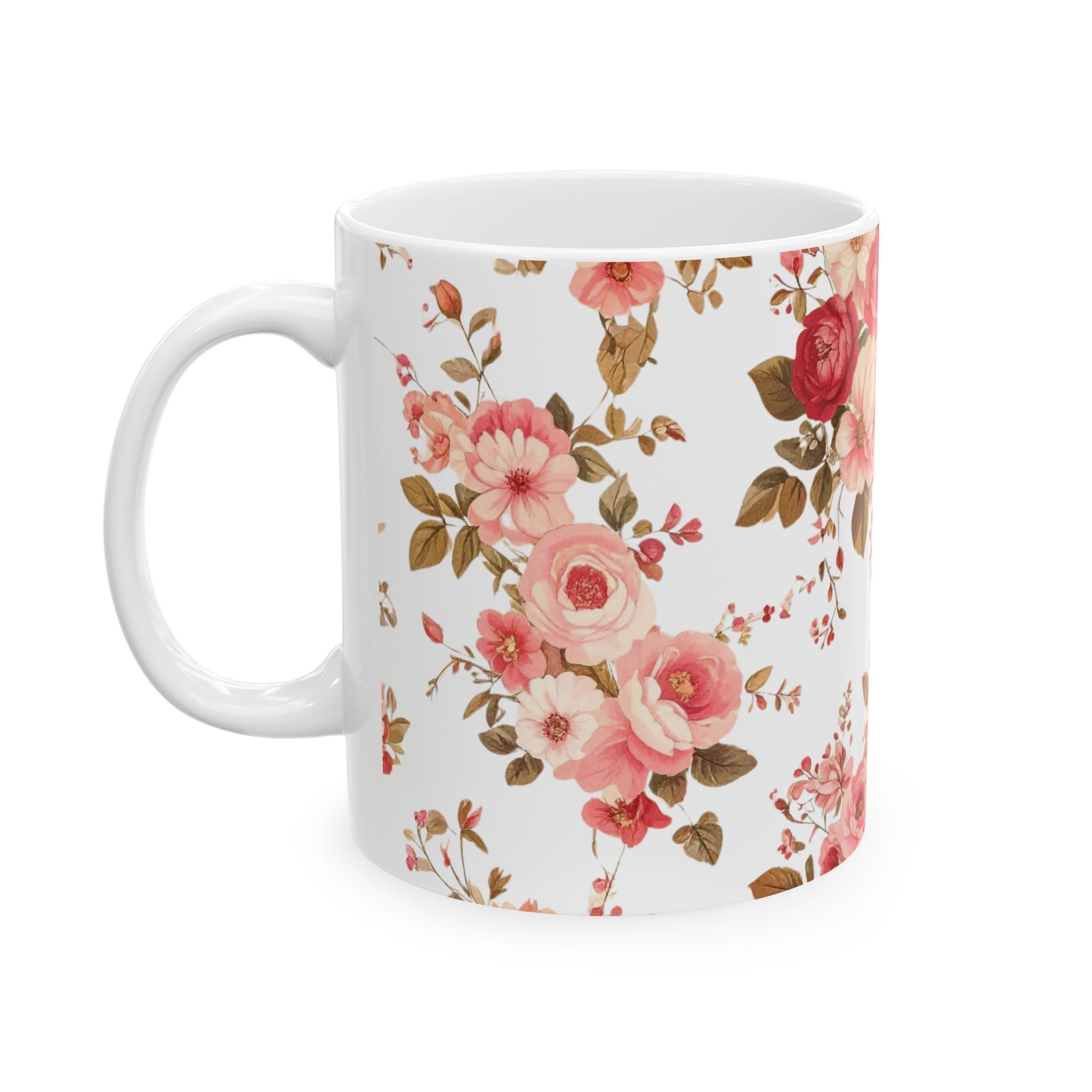 Floral Vintage Rose Ceramic Mug (11oz & 15oz)