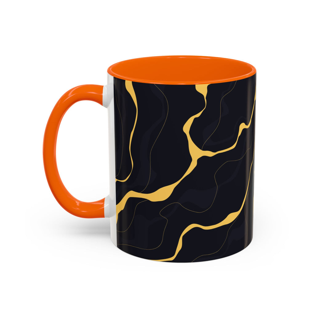 Black & Gold Marble Accent Coffee Mug — 11/15oz