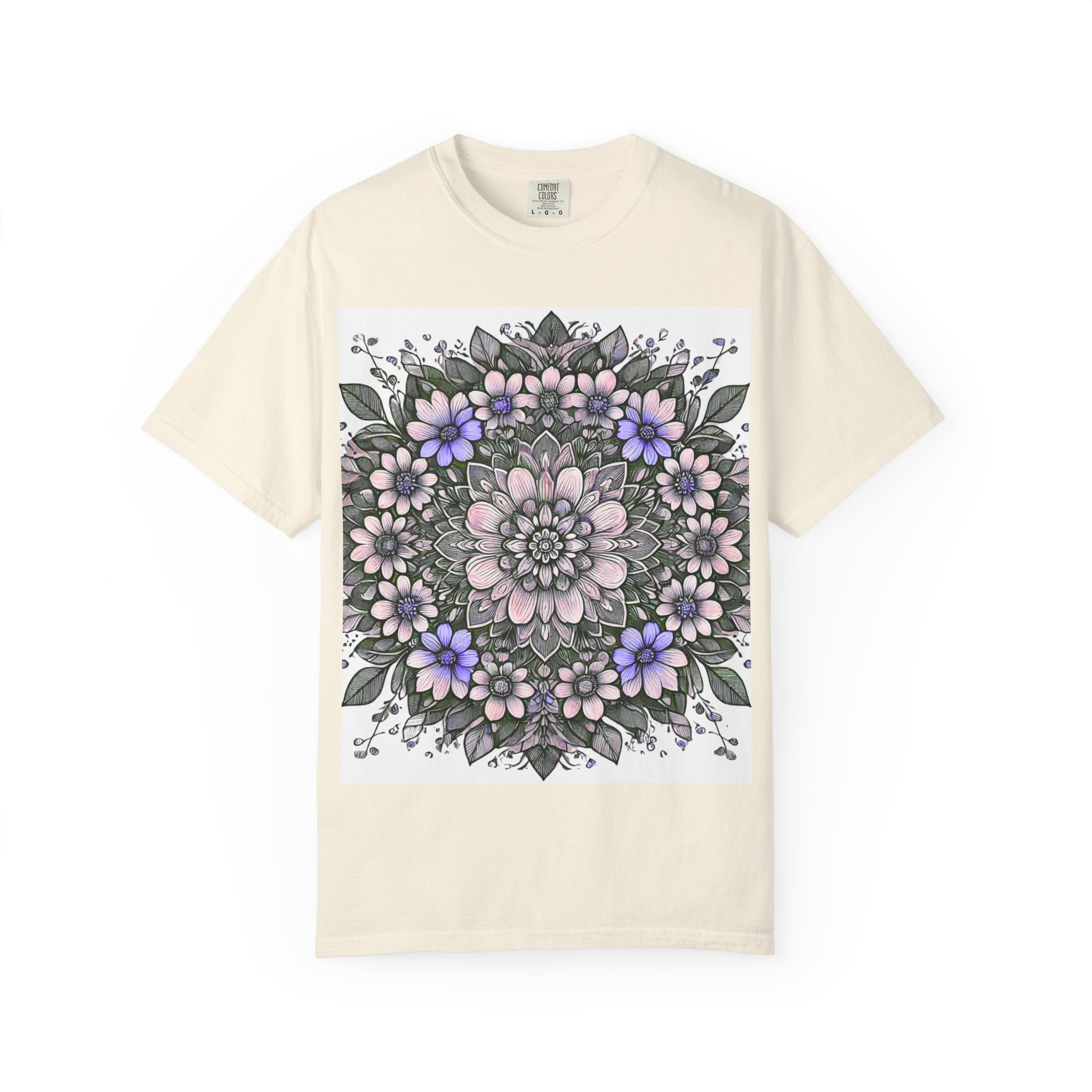 Floral Mandala T-Shirt — Pastel Garden Blossom Tee