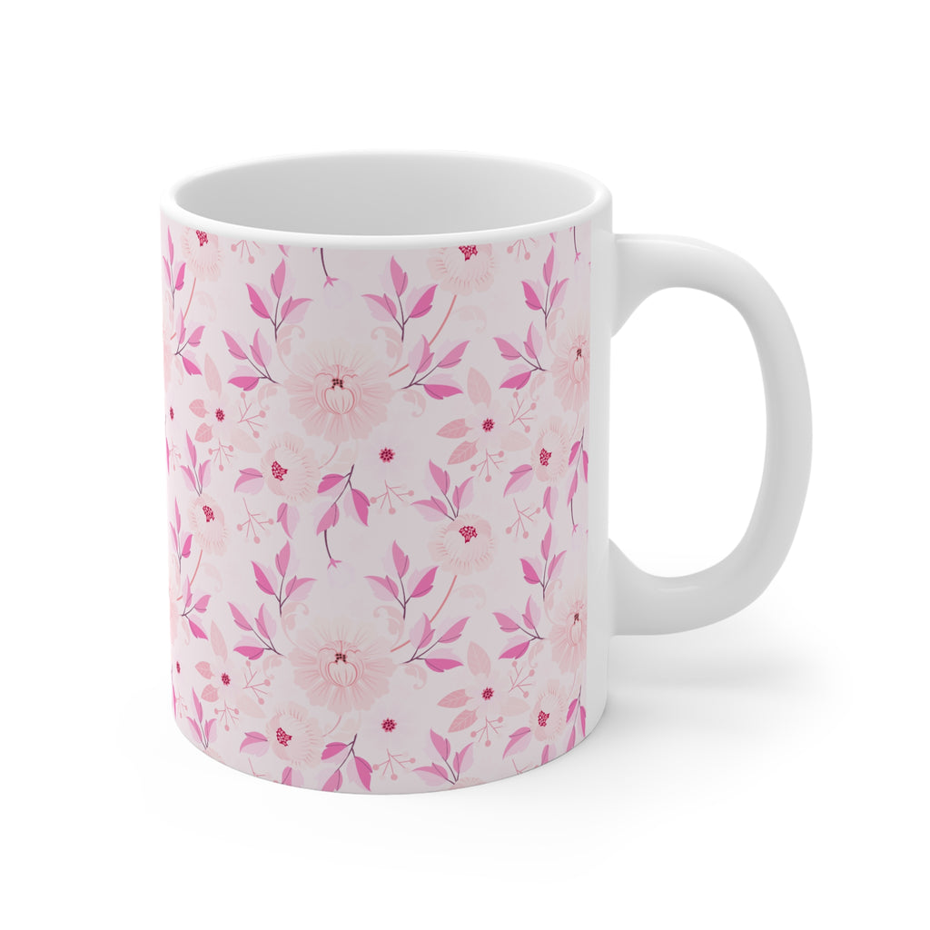 Pink Watercolor Floral Mug — Feminine Floral Coffee Cup for Mother's Day & Gifts