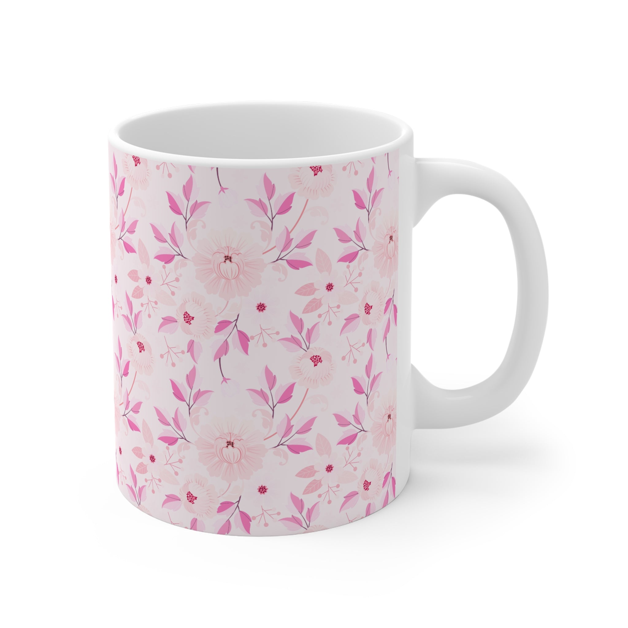 Pink Watercolor Floral Mug — Feminine Floral Coffee Cup for Mother's Day & Gifts