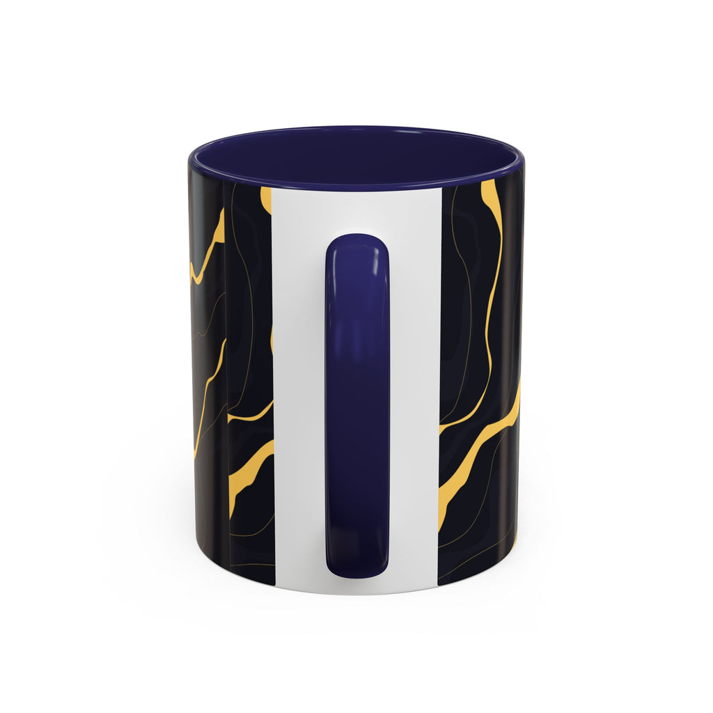 Black & Gold Marble Accent Coffee Mug — 11/15oz