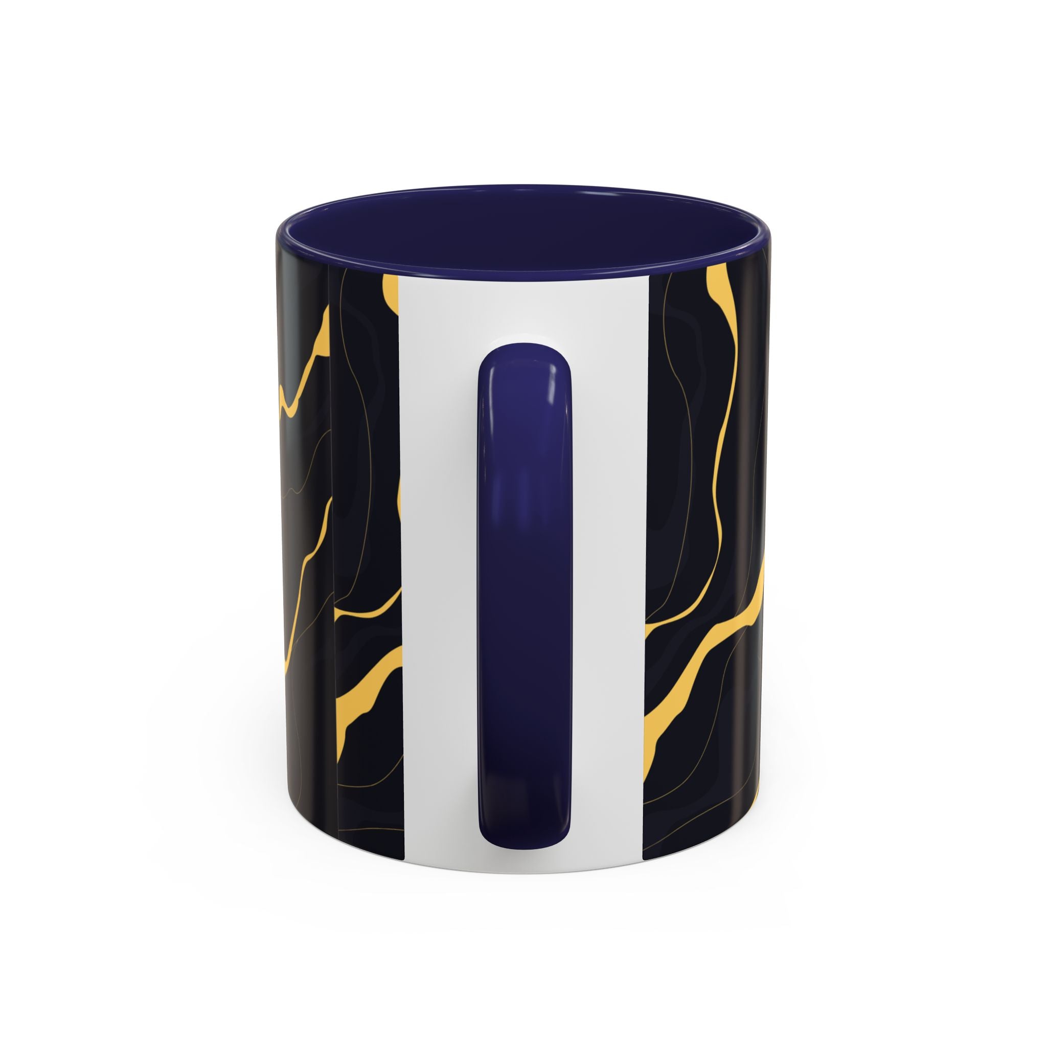 Black & Gold Marble Accent Coffee Mug — 11/15oz