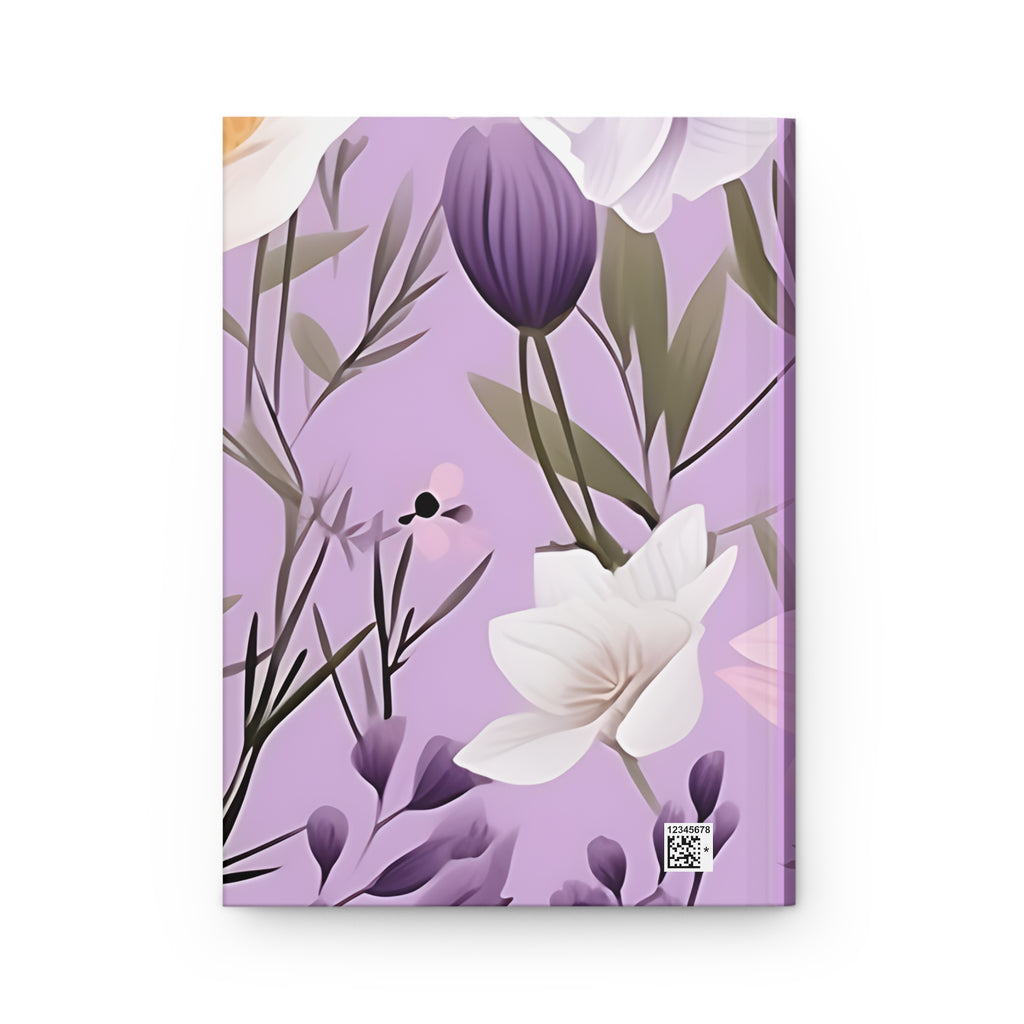 Floral Lavender Hardcover Journal — 'Creative Vibe' Pink Bloom Notebook