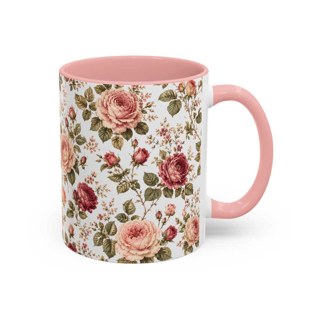 Vintage Rose Accent Coffee Mug — Floral Tea & Coffee Cup (11/15oz)