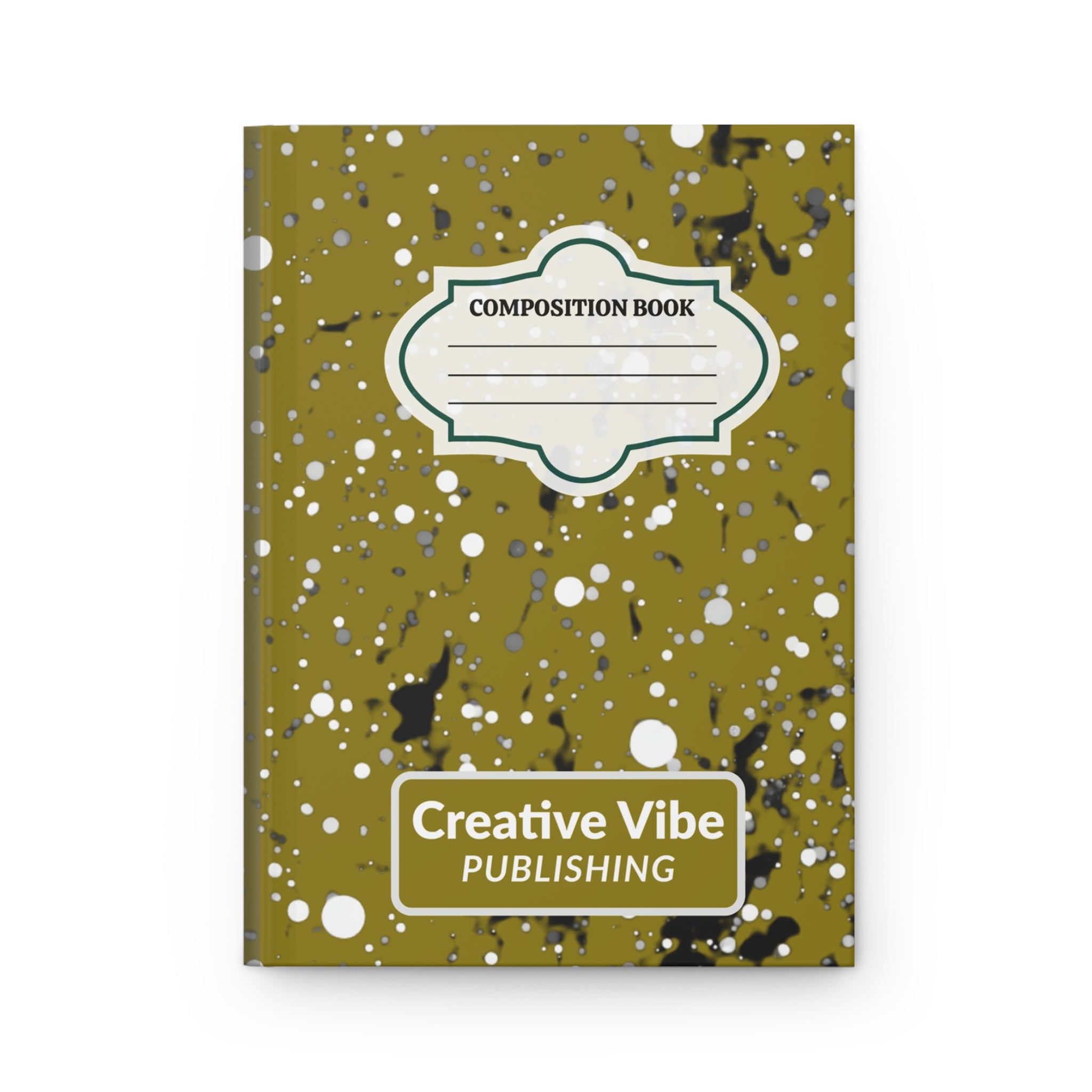 Composition Notebook Journal — Olive Splatter Hardcover (Creative Vibe)