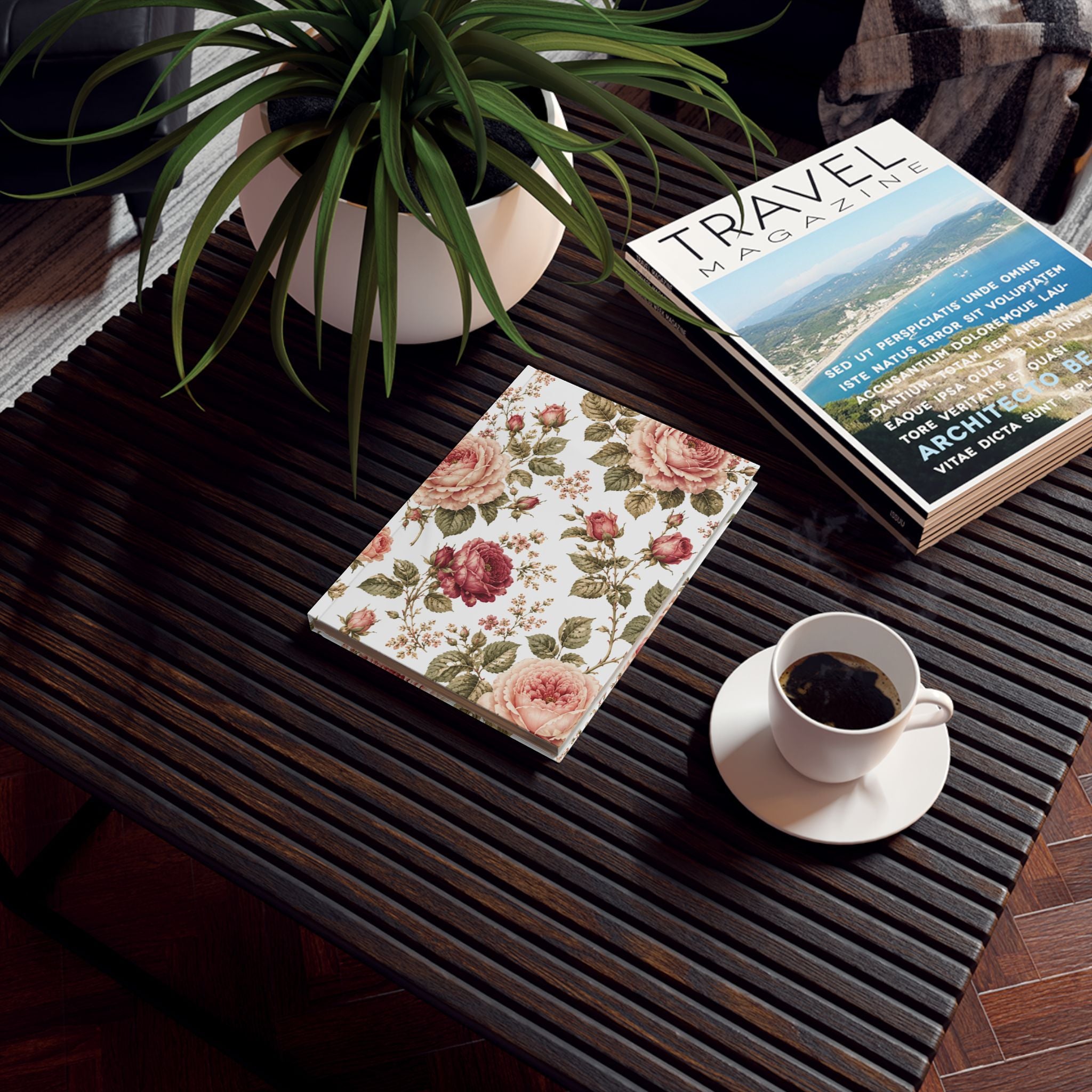 Floral Vintage Rose Journal — Hardback Notebook for Notes & Gifts