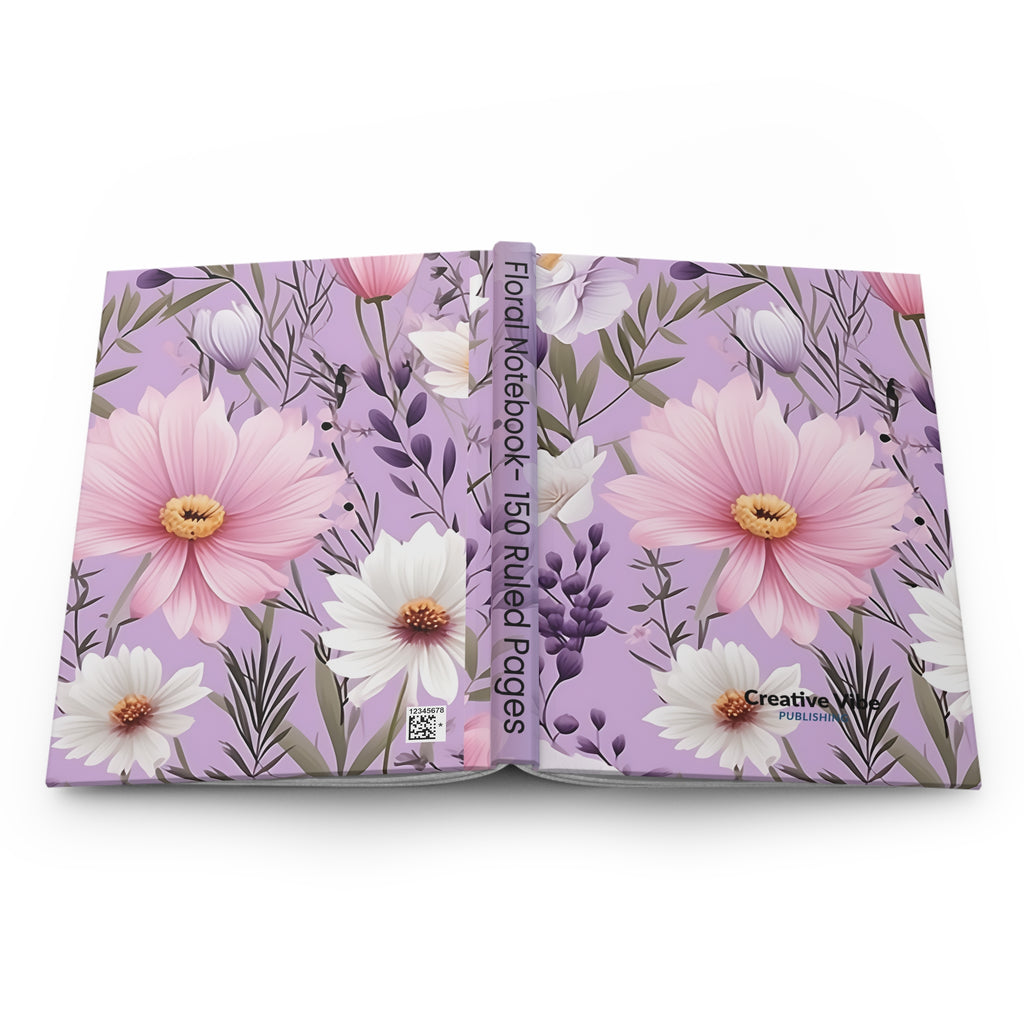 Floral Lavender Hardcover Journal – Pink Daisy Luxury Notebook for Journaling & Notes