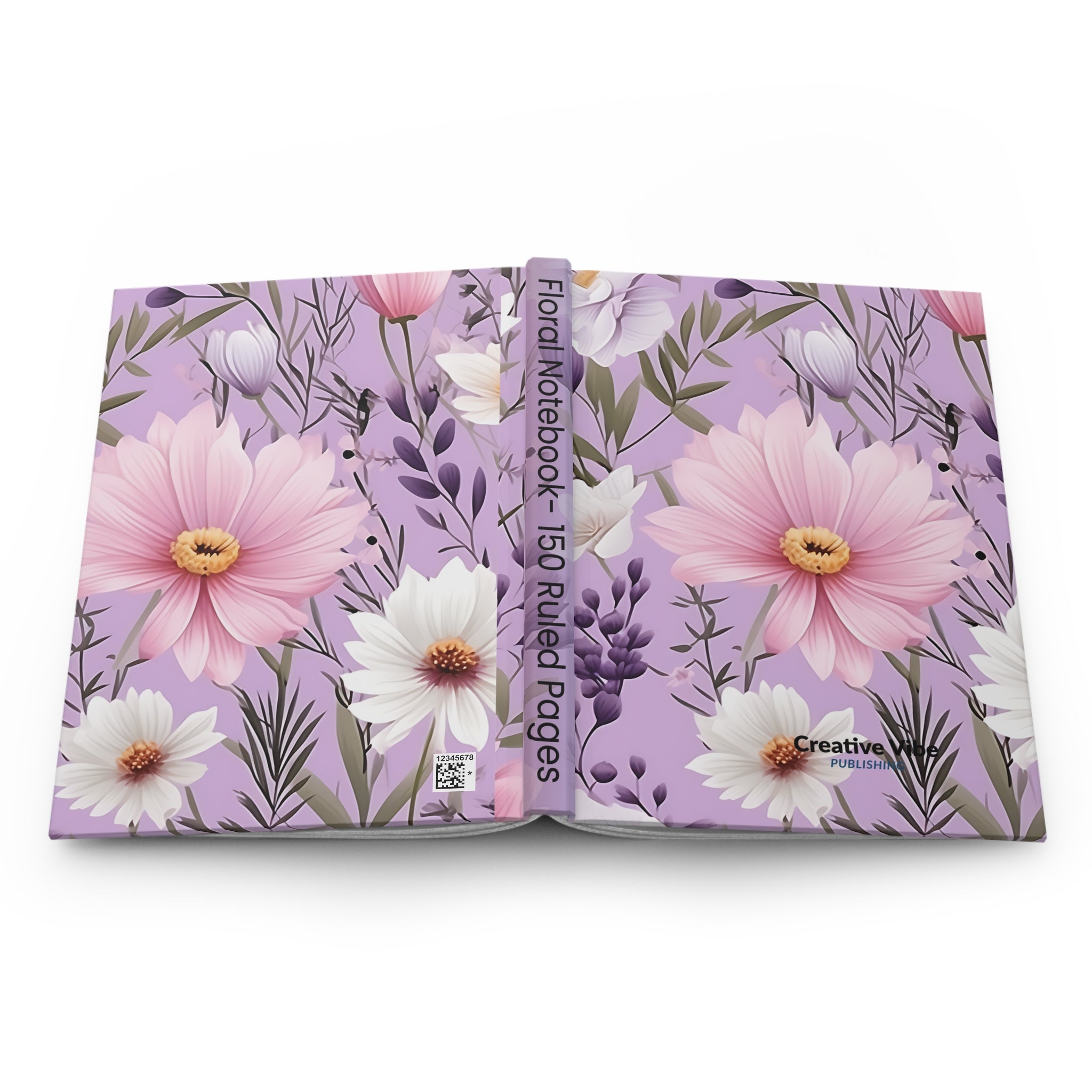 Floral Lavender Hardcover Journal – Pink Daisy Luxury Notebook for Journaling & Notes