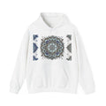 Mandala Floral Hoodie — Blue Boho Geometric Sweatshirt