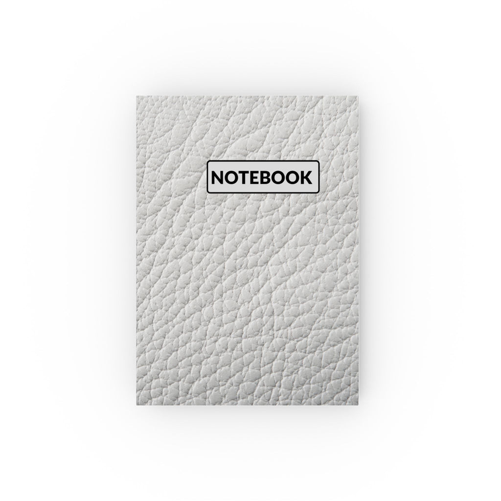 White Leather Texture Journal — "NOTEBOOK" Cover with Creative Vibe Publishing