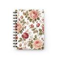 Floral Rose Spiral Journal — Vintage Pink Bouquet Notebook