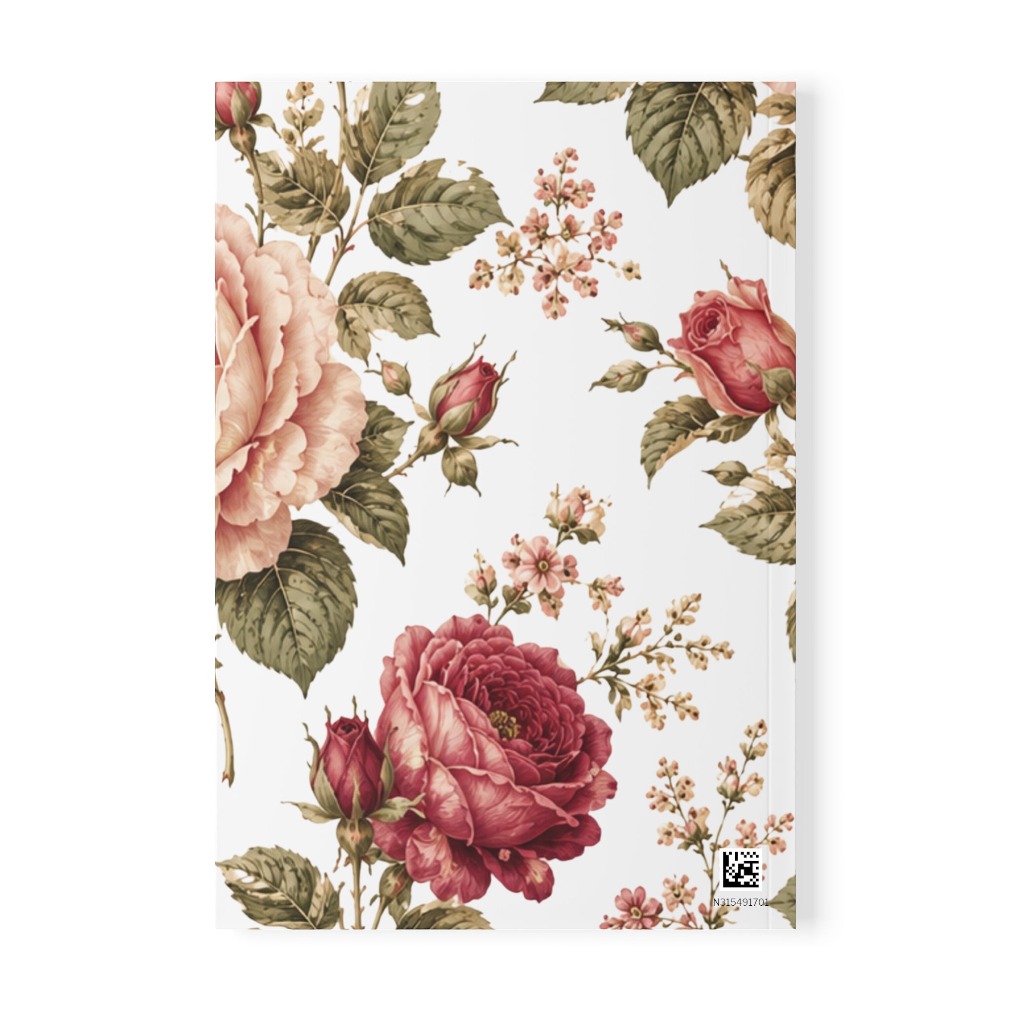 Floral Rose A5 Softcover Notebook — Vintage Botanical Journal