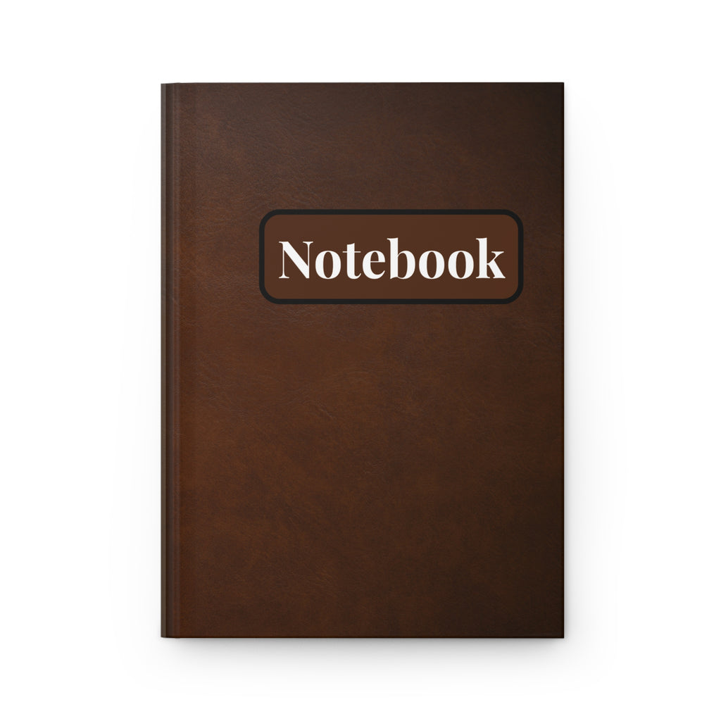 Vintage Brown Hardcover Notebook — 'Notebook' Embossed Journal for Writing, Notes & Gifts