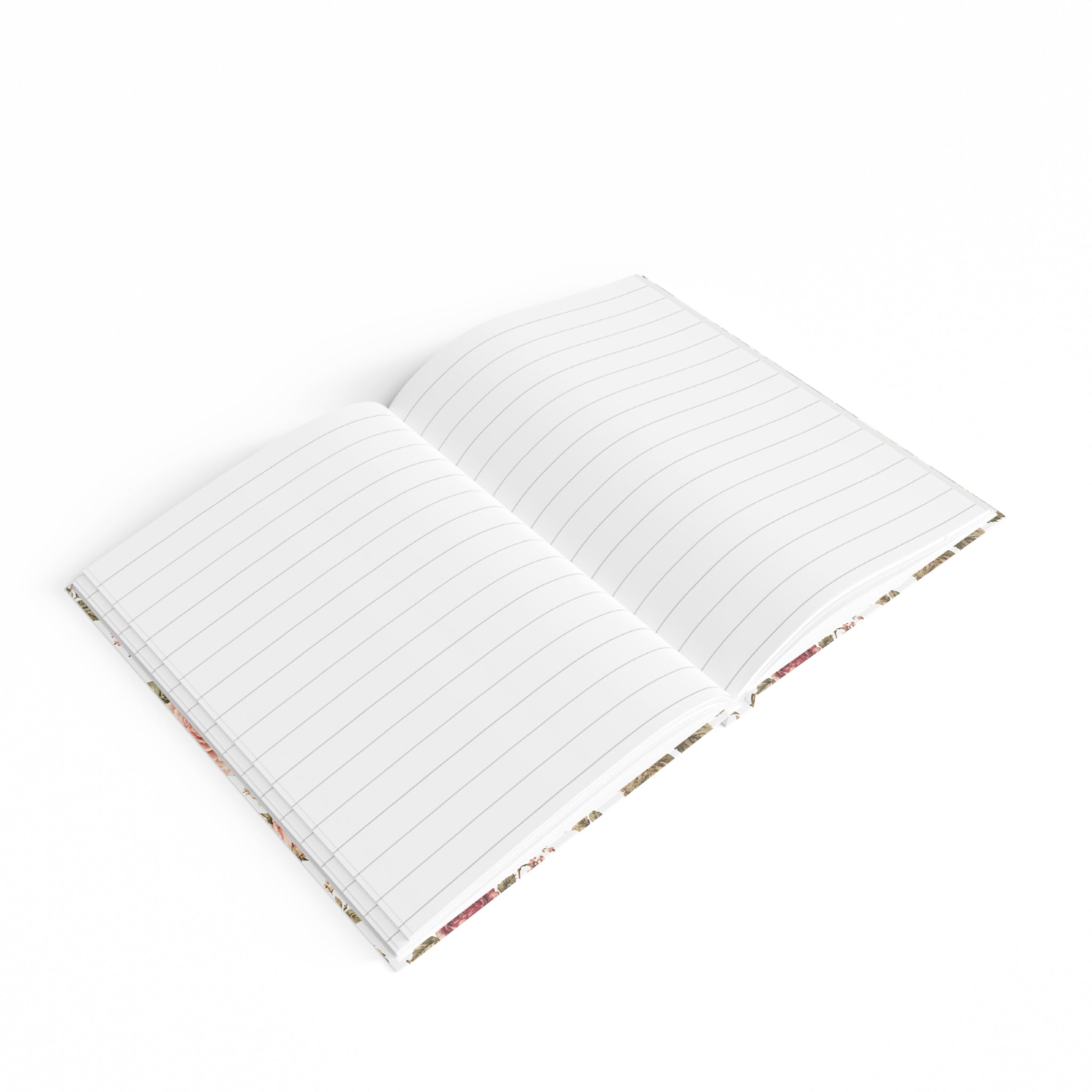 Floral Rose Ruled Journal — Vintage Garden Lined Notebook