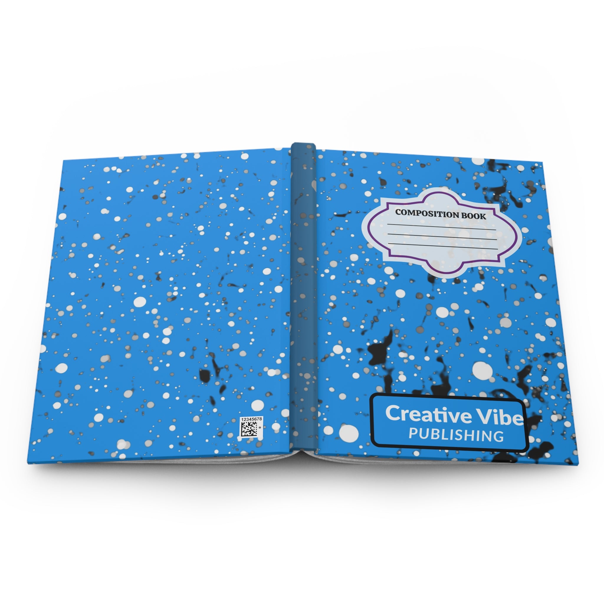 Composition Book Hardcover Journal — Blue Splatter Creative Vibe Publishing