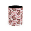 Pink Paisley Accent Coffee Mug — Decorative Floral Pattern 11/15oz