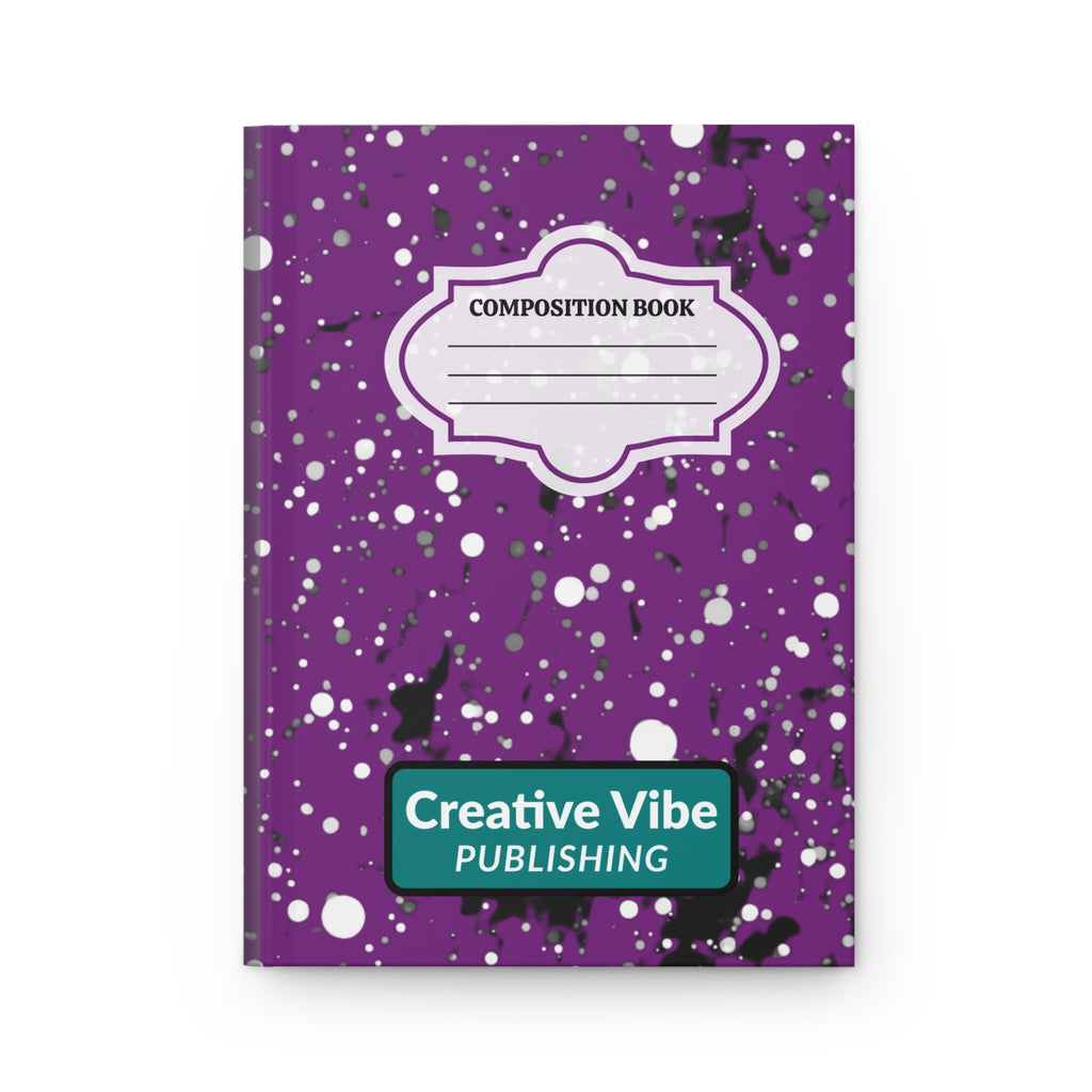 Purple Splatter Composition Hardcover Journal — "Composition Book"