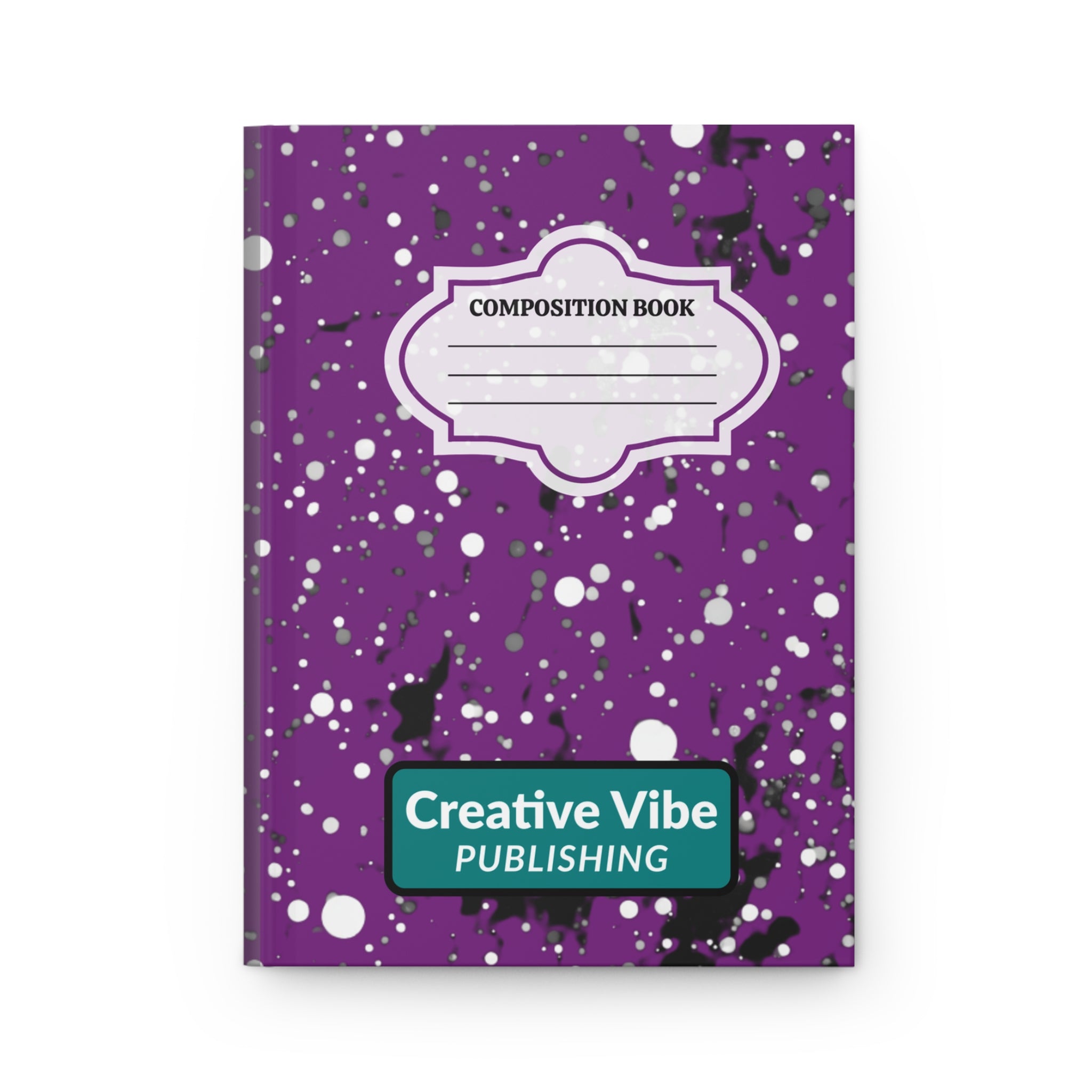 Purple Splatter Composition Hardcover Journal — "Composition Book"