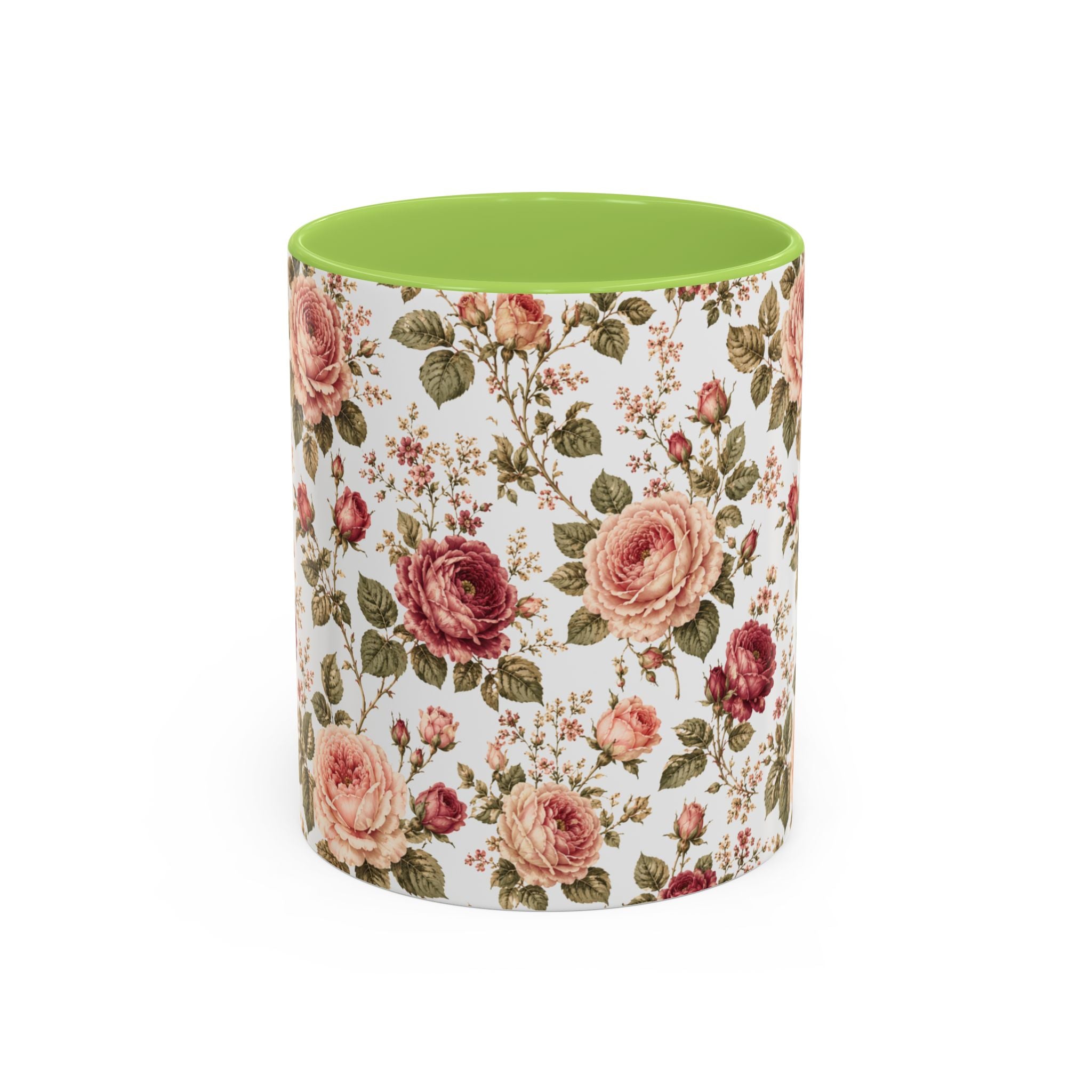 Vintage Rose Accent Coffee Mug — Floral Tea & Coffee Cup (11/15oz)