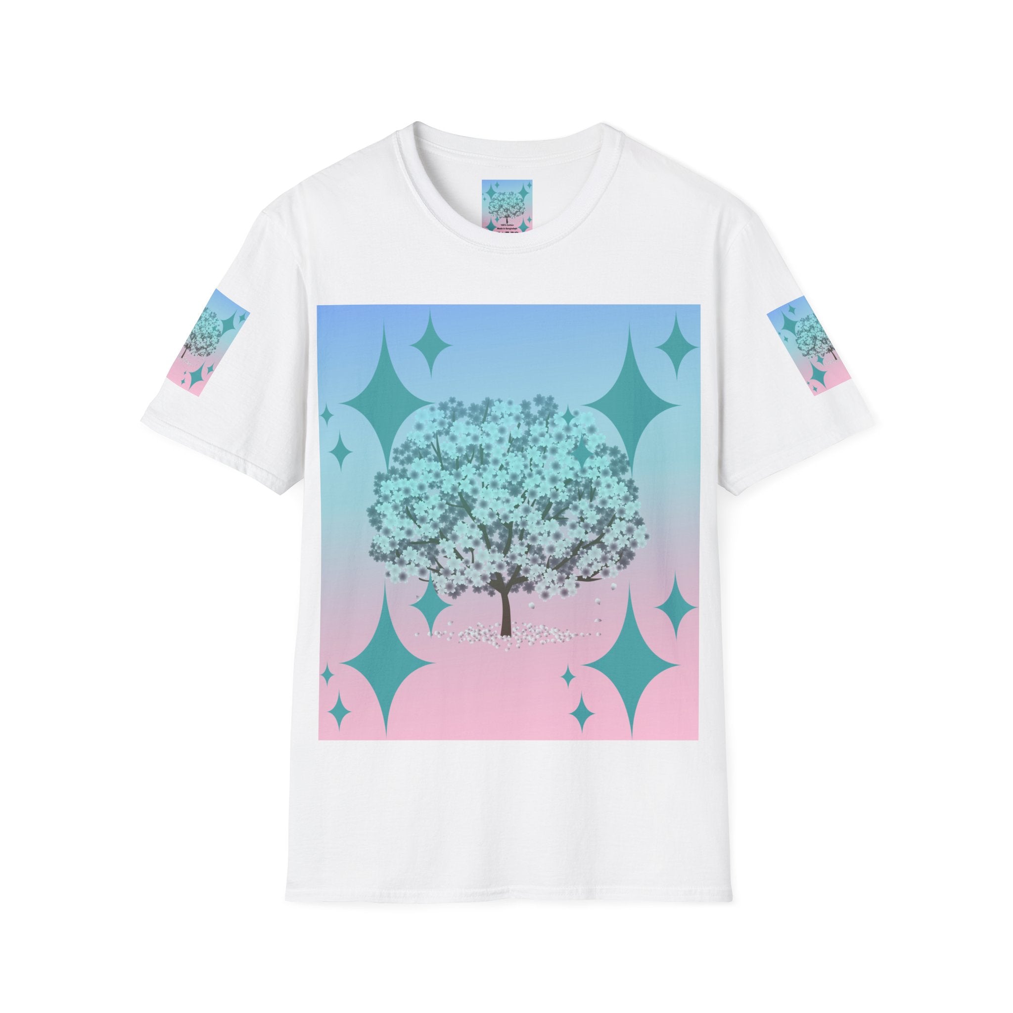 Pastel Tree Graphic T-Shirt — Sparkle Stars Nature Tee