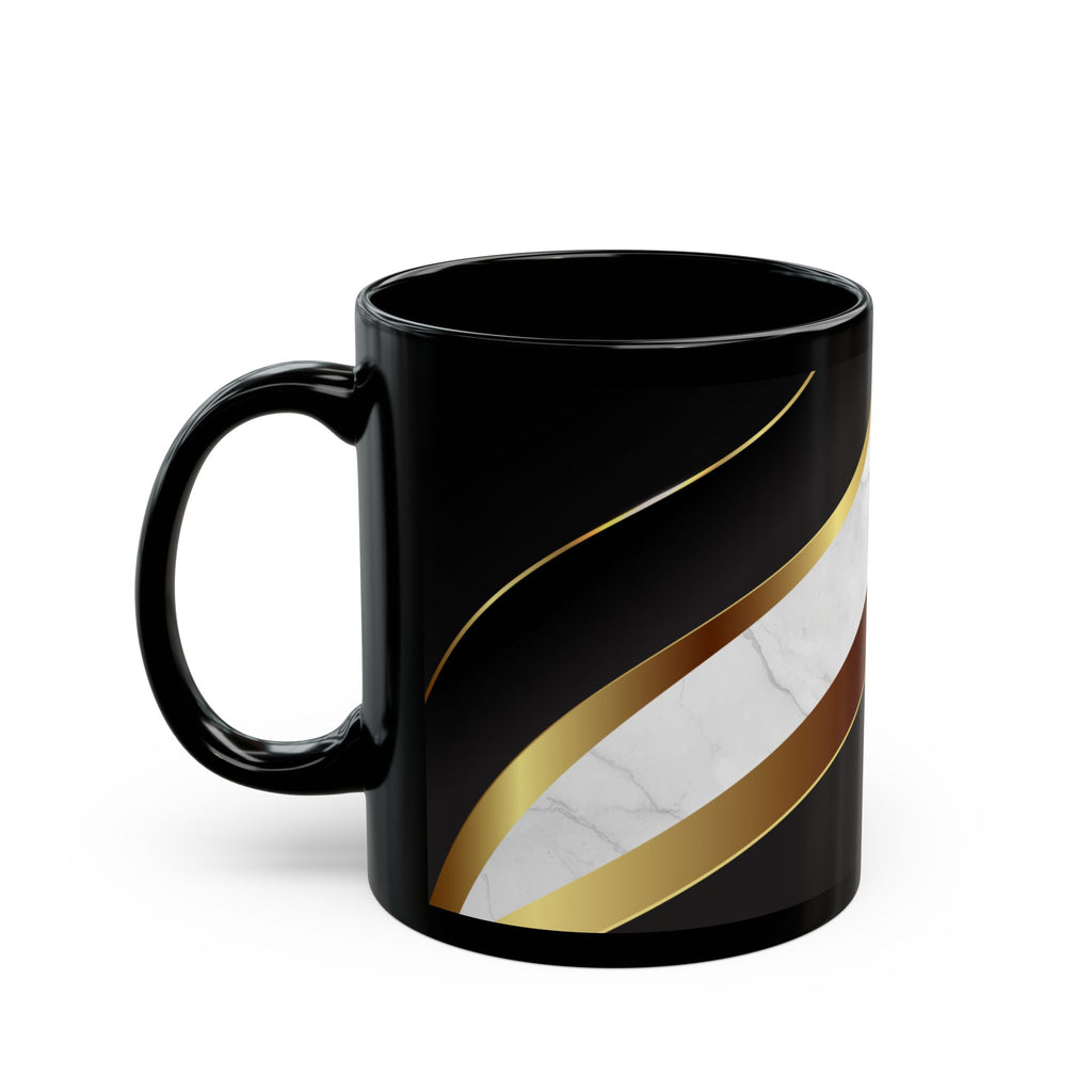 Black Marble & Gold Accent Mug — Elegant Ceramic Coffee Cup (11oz/15oz)