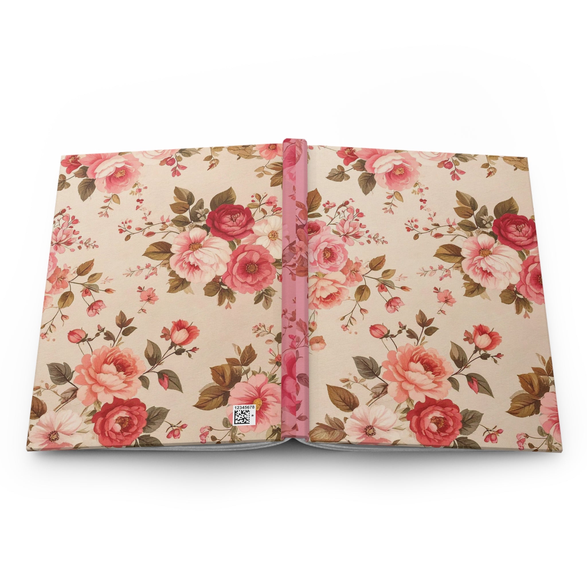 Floral Rose Hardcover Journal — Vintage Pink Notebook for Writing & Gifts