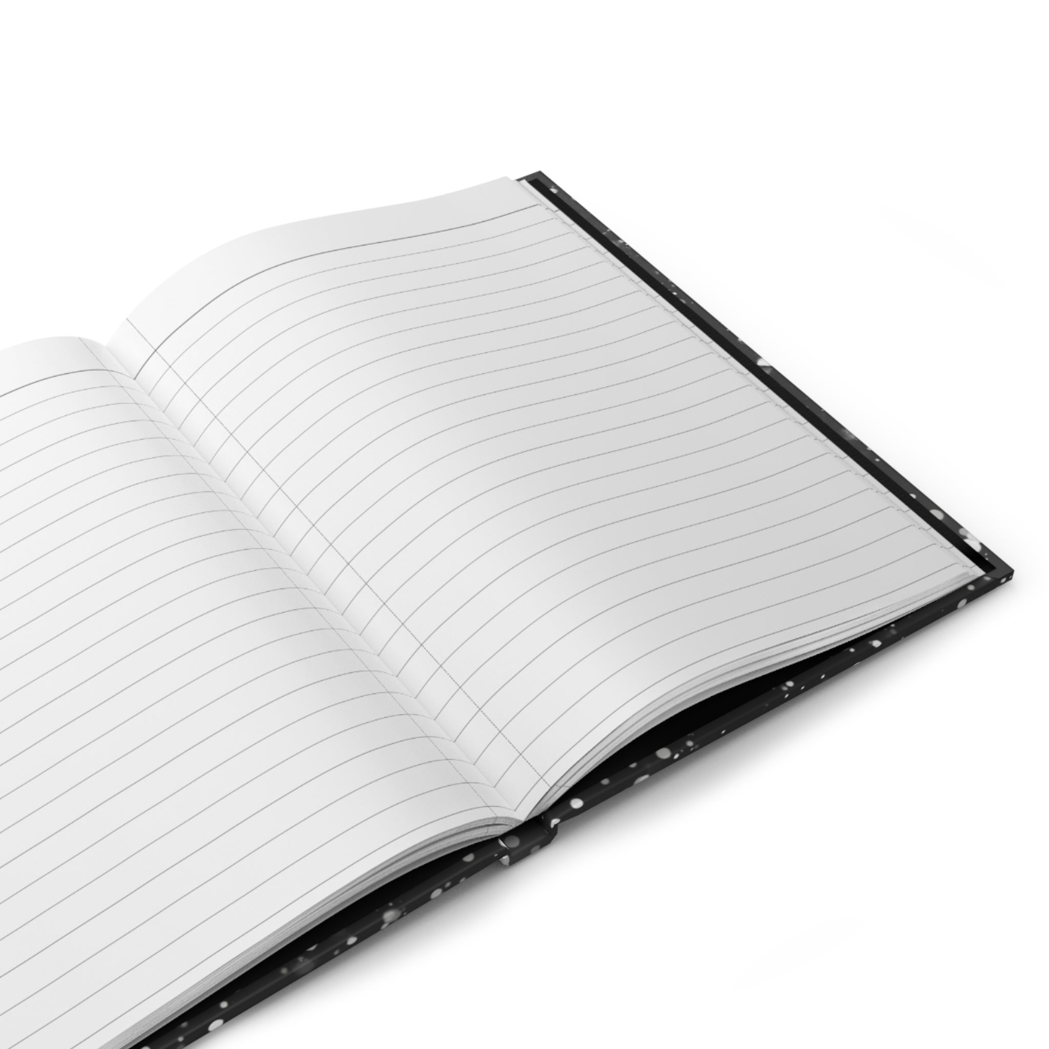 Composition Book Hardcover Journal — Black Speckled Pattern, Lined Notebook for School & Writing