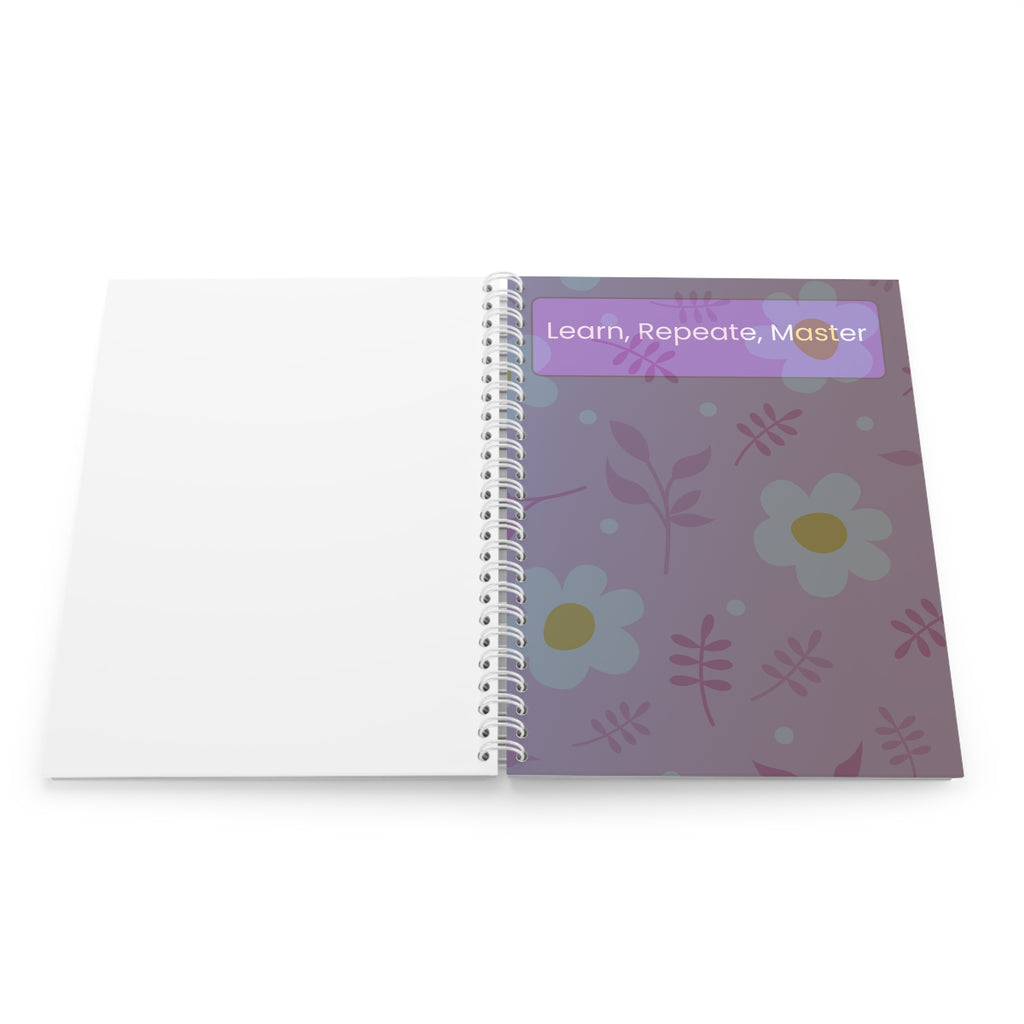Spiral Notebook — Learn, Repeat, Master Floral Study Journal