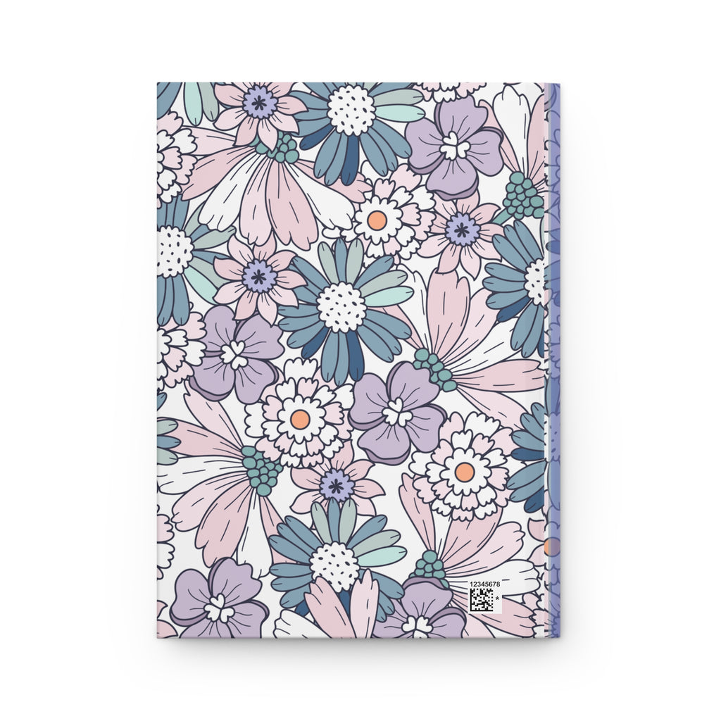 Floral Meadow Hardcover Journal — Pastel Ditsy Flower Notebook